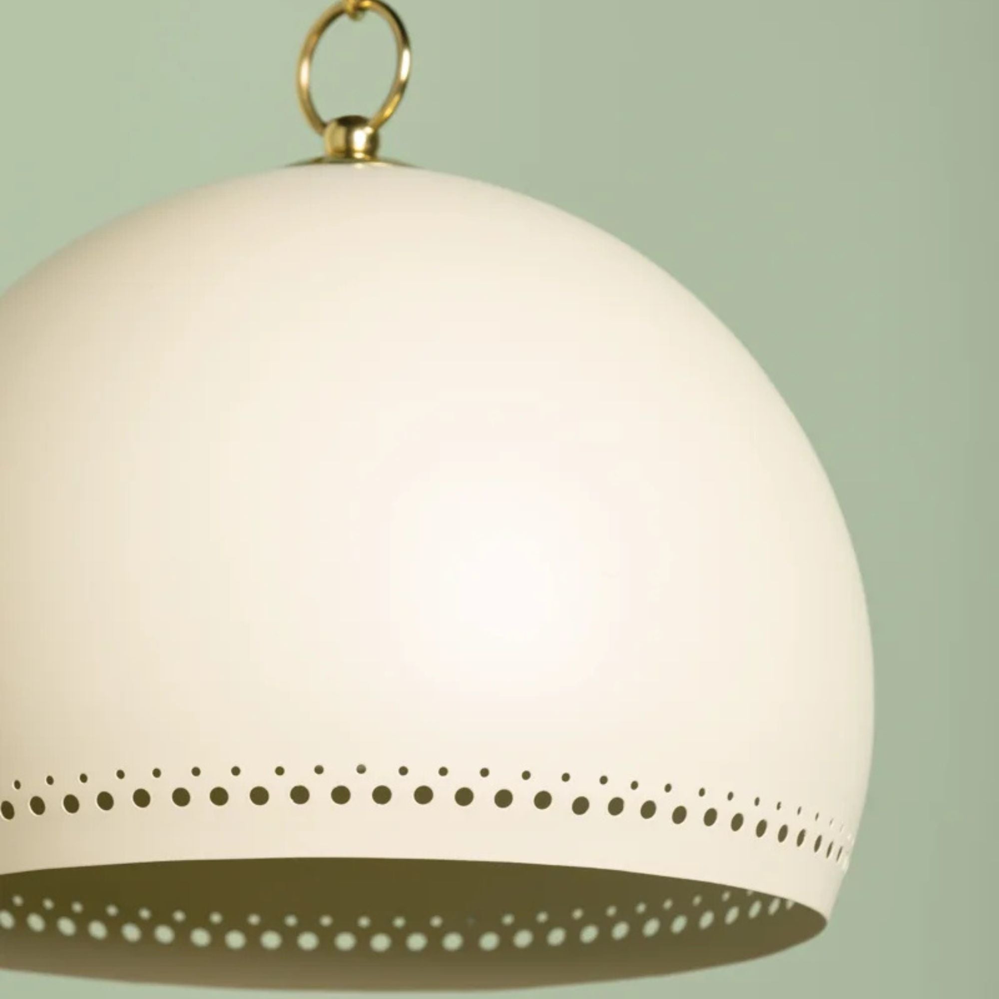 Etna 14" Pendant, Aged Brass/Soft Cream Finish