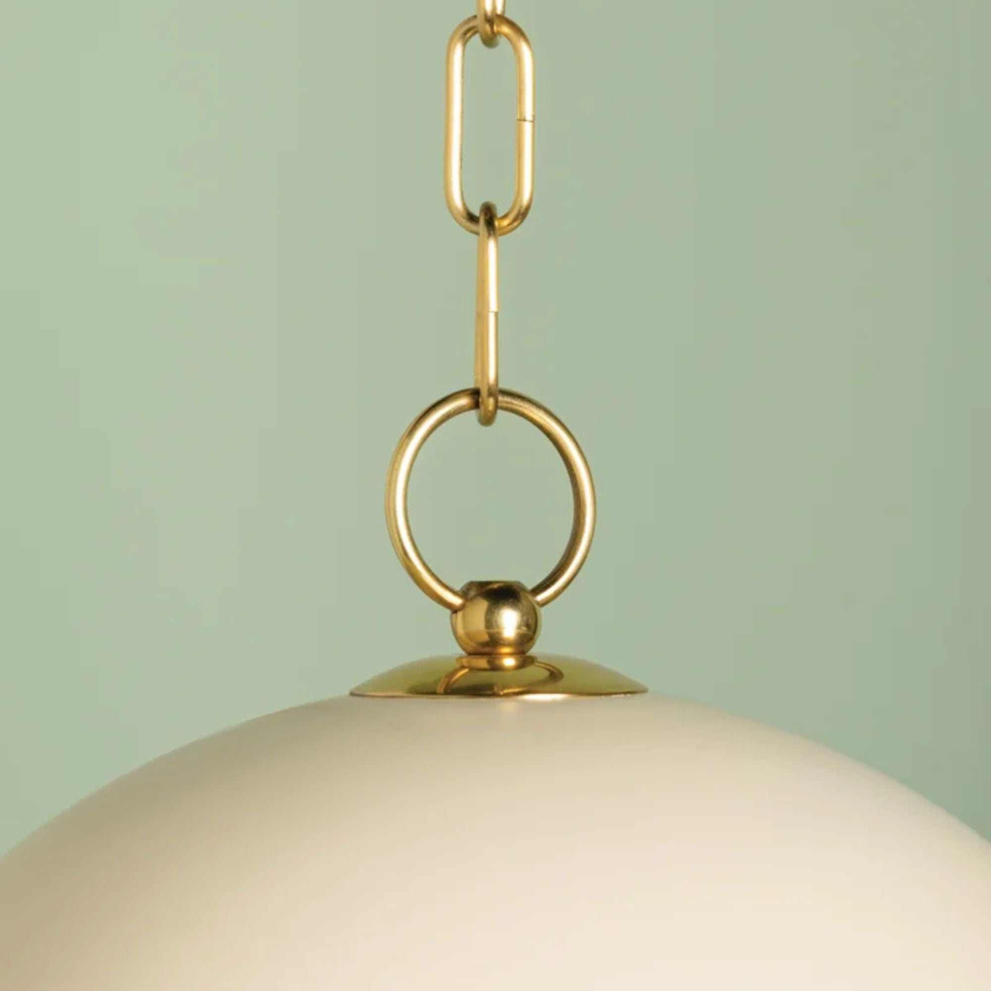 Etna 14" Pendant, Aged Brass/Soft Cream Finish