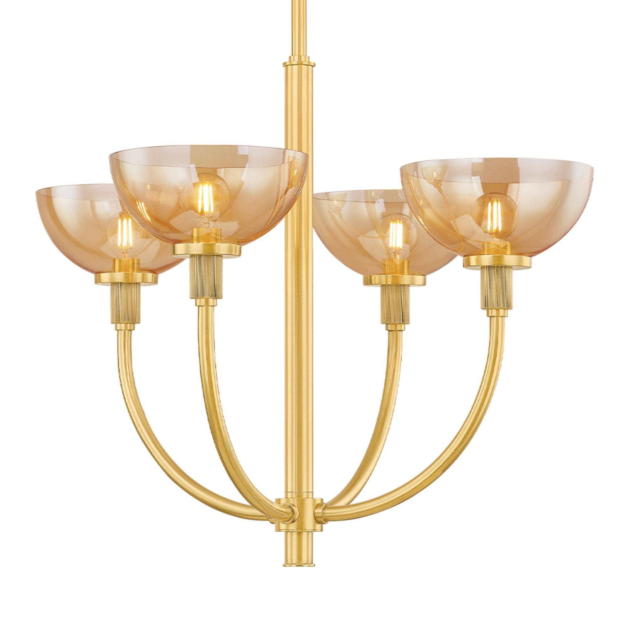 Eva 26" 4-Light Chandelier, Aged Brass Finish