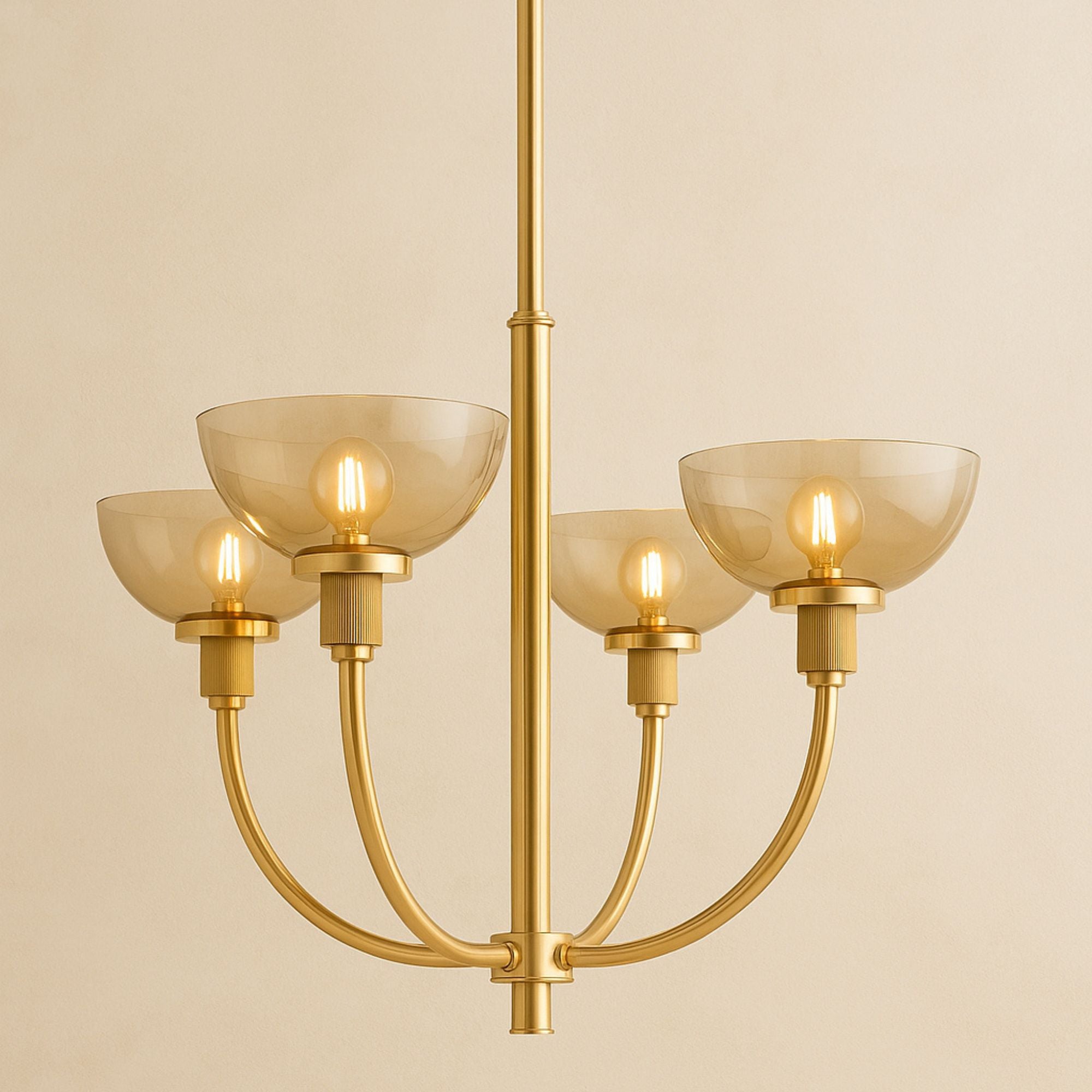 Eva 26" 4-Light Chandelier, Aged Brass Finish