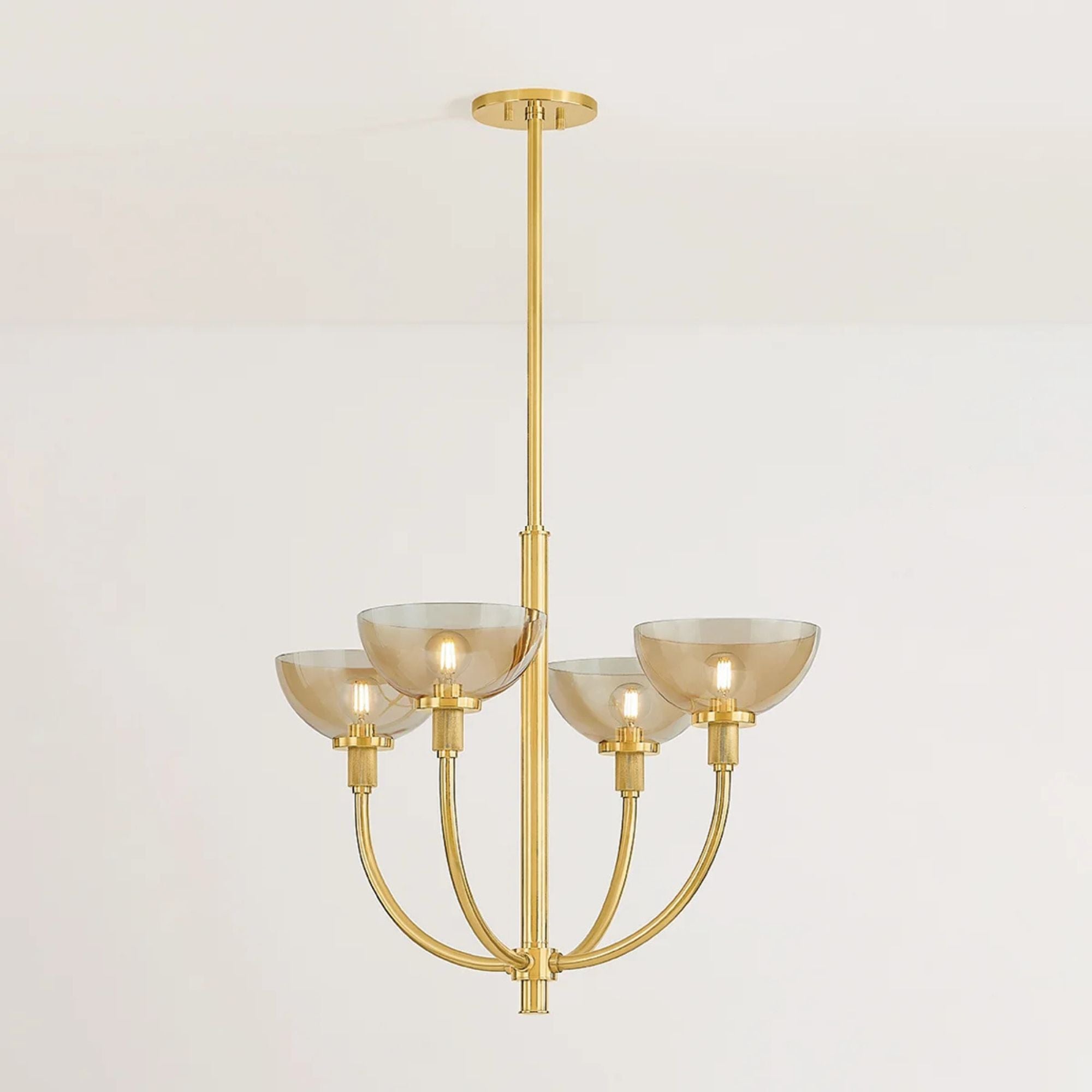 Eva 26" 4-Light Chandelier, Aged Brass Finish