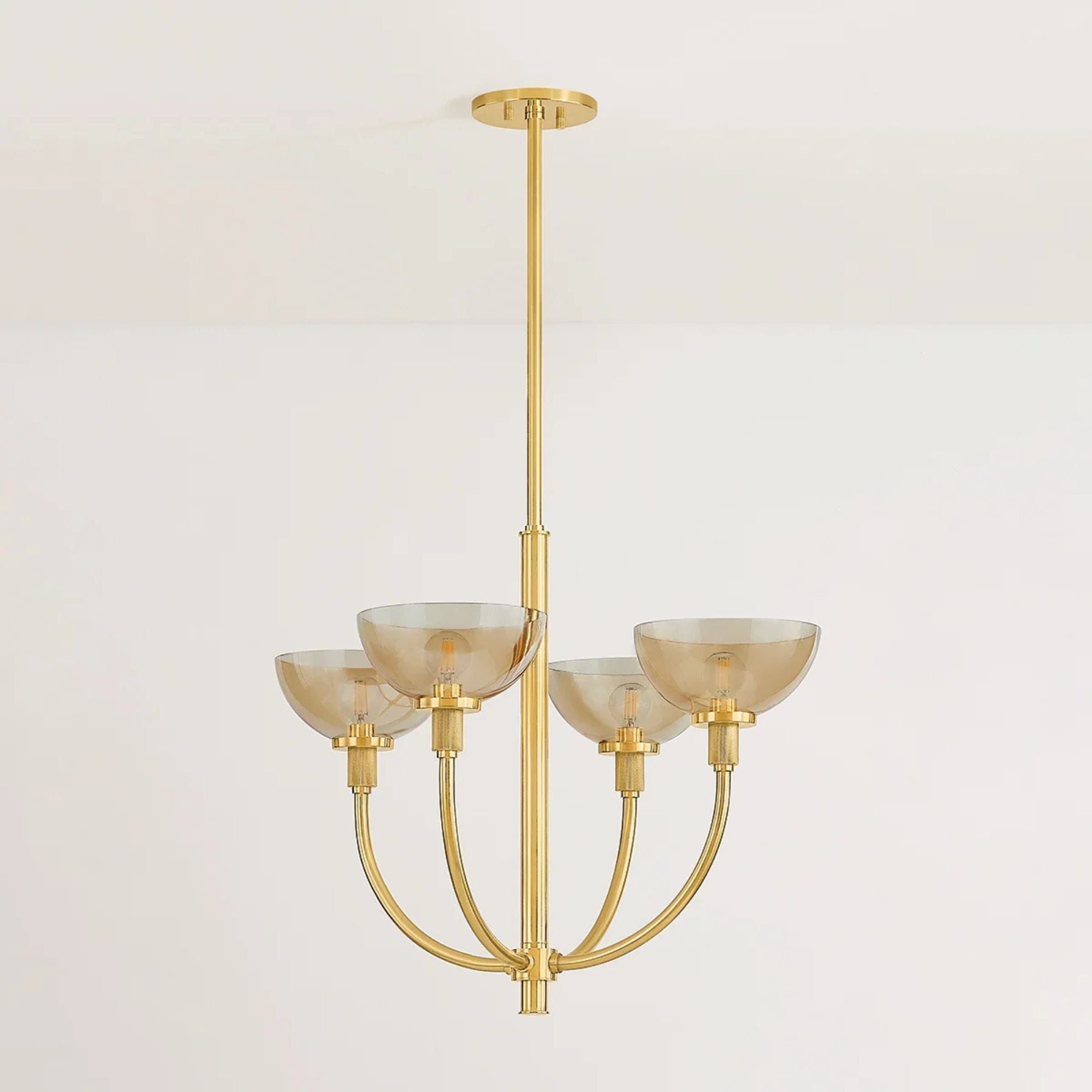 Eva 26" 4-Light Chandelier, Aged Brass Finish
