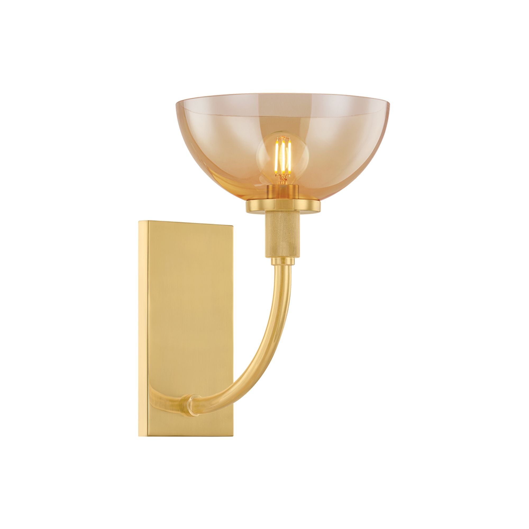 Eva 12" Wall Sconce, Aged Brass Finish
