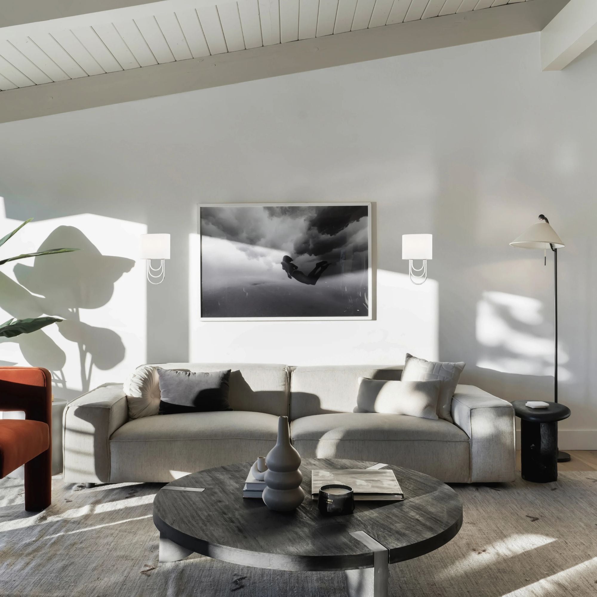 Farah 14" 2-Light Wall Sconce, Polished Nickel Finish