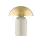 Mitzi - Gaia 17" 2-Light Table Lamp, Aged Brass/Ceramic White Crackle Finish | Bees Lighting