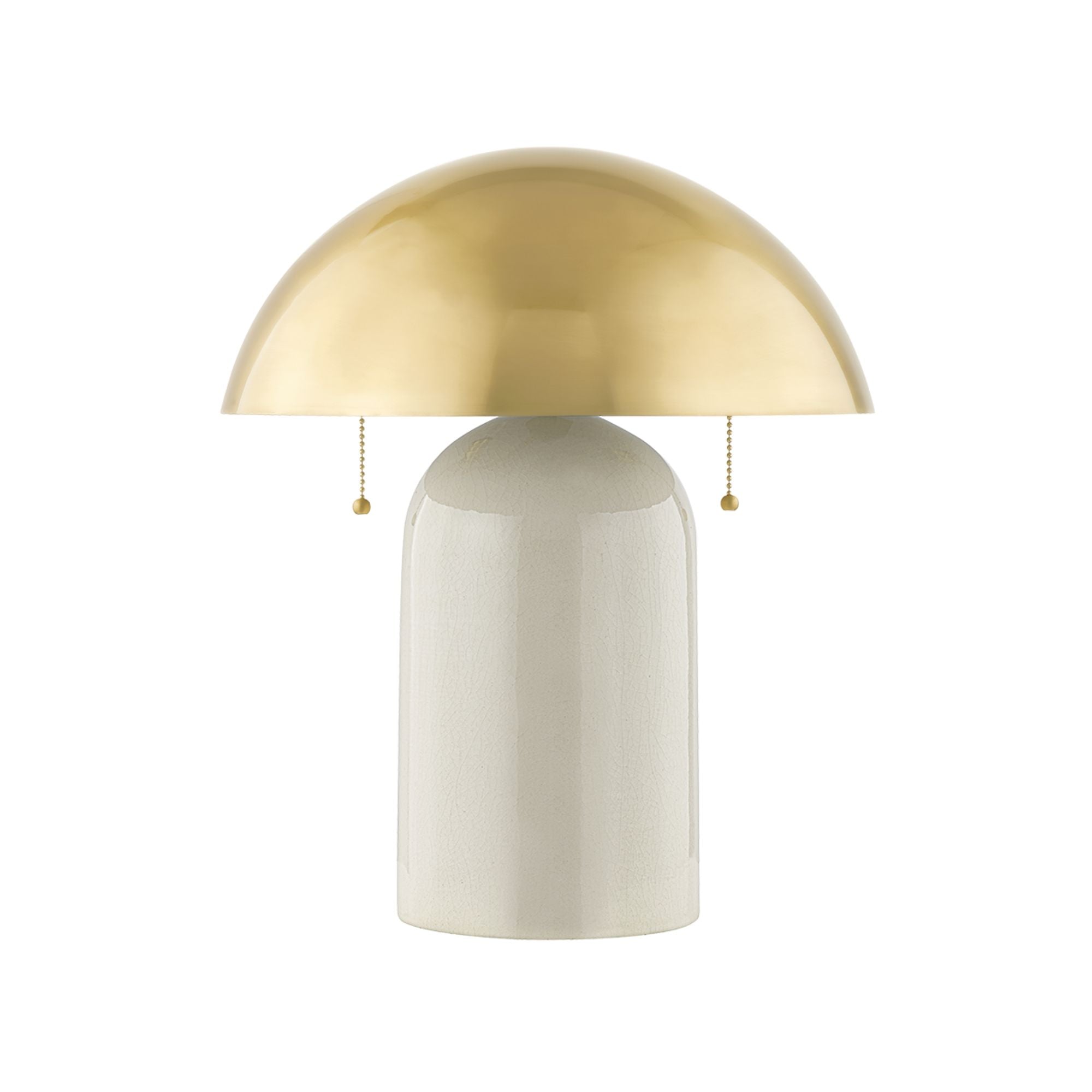 Gaia 17" 2-Light Table Lamp, Aged Brass/Ceramic White Crackle Finish