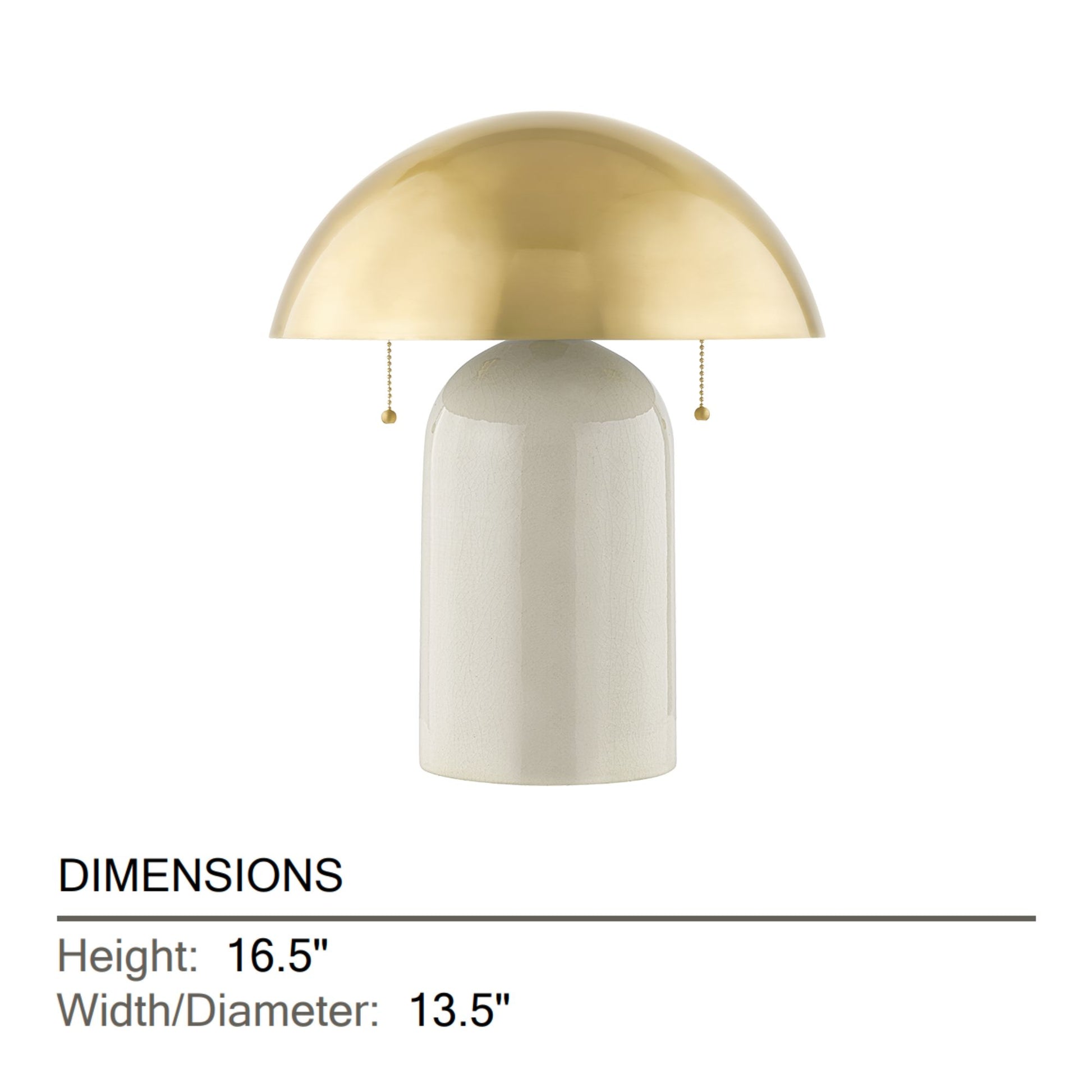 Mitzi - Gaia 17" 2-Light Table Lamp, Aged Brass/Ceramic White Crackle Finish | Bees Lighting