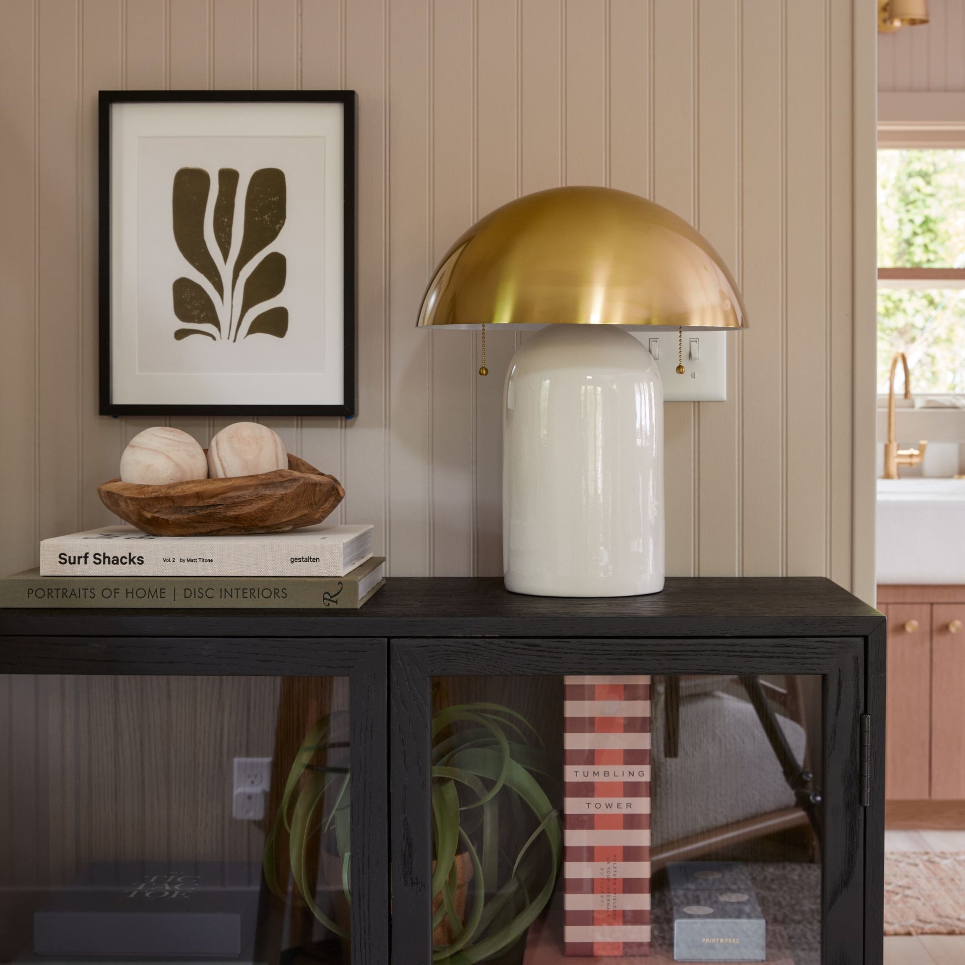 Mitzi - Gaia 17" 2-Light Table Lamp, Aged Brass/Ceramic White Crackle Finish | Bees Lighting