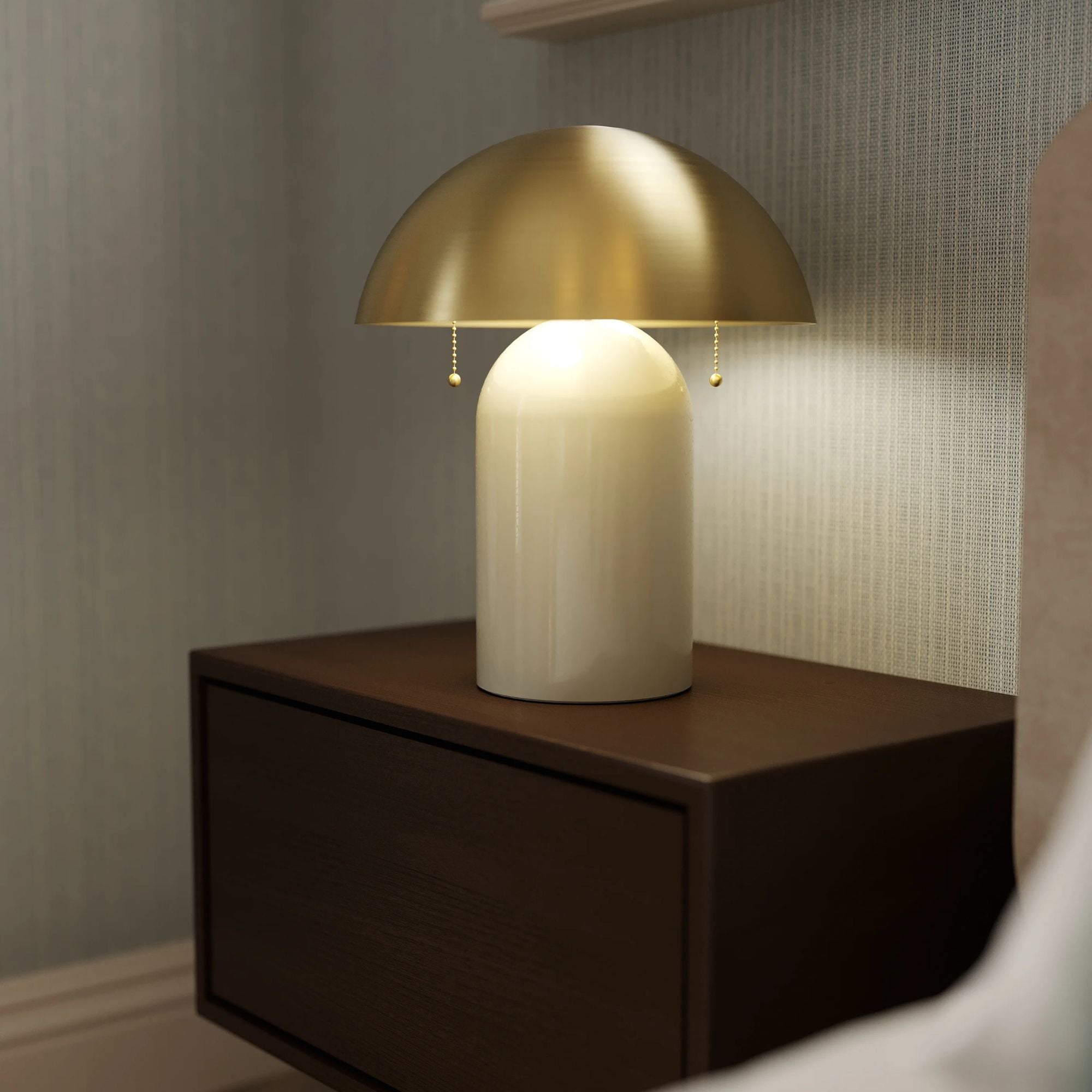 Mitzi - Gaia 17" 2-Light Table Lamp, Aged Brass/Ceramic White Crackle Finish | Bees Lighting