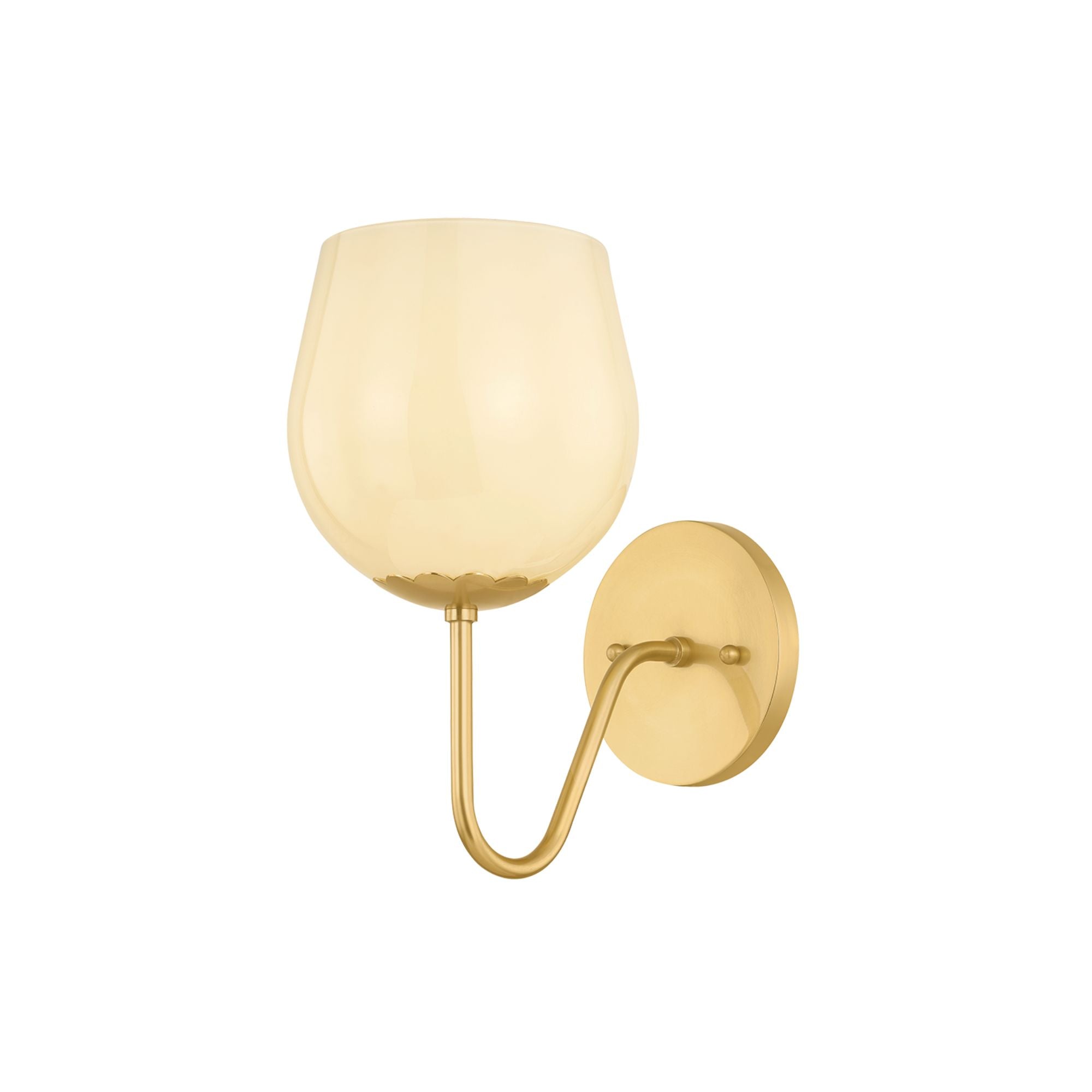 Mitzi Genevieve 10.5 in. Wall Sconce, Aged Brass with Cream Opal Glass
