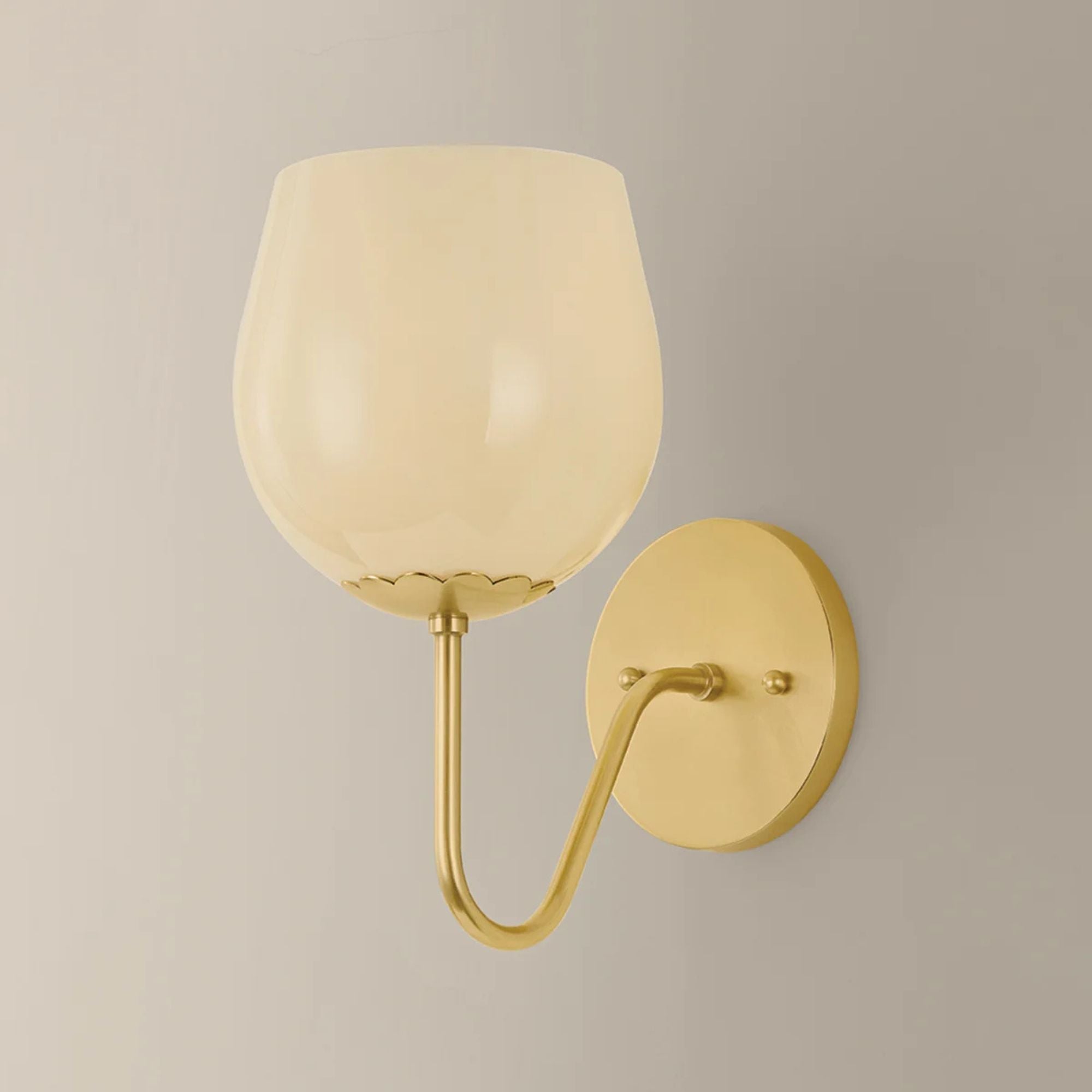 Mitzi Genevieve 10.5 in. Wall Sconce, Aged Brass with Cream Opal Glass