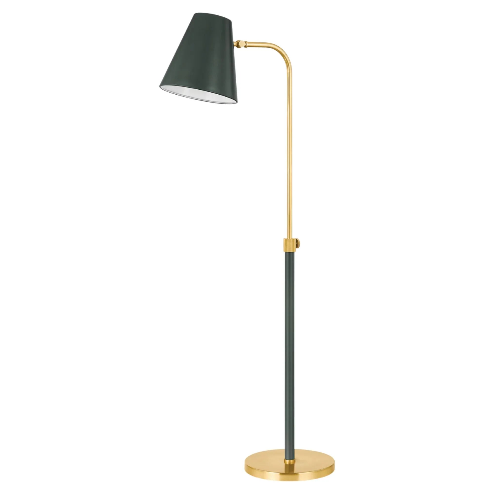 Georgann 52" Floor Lamp, Aged Brass/Soft Studio Green Finish