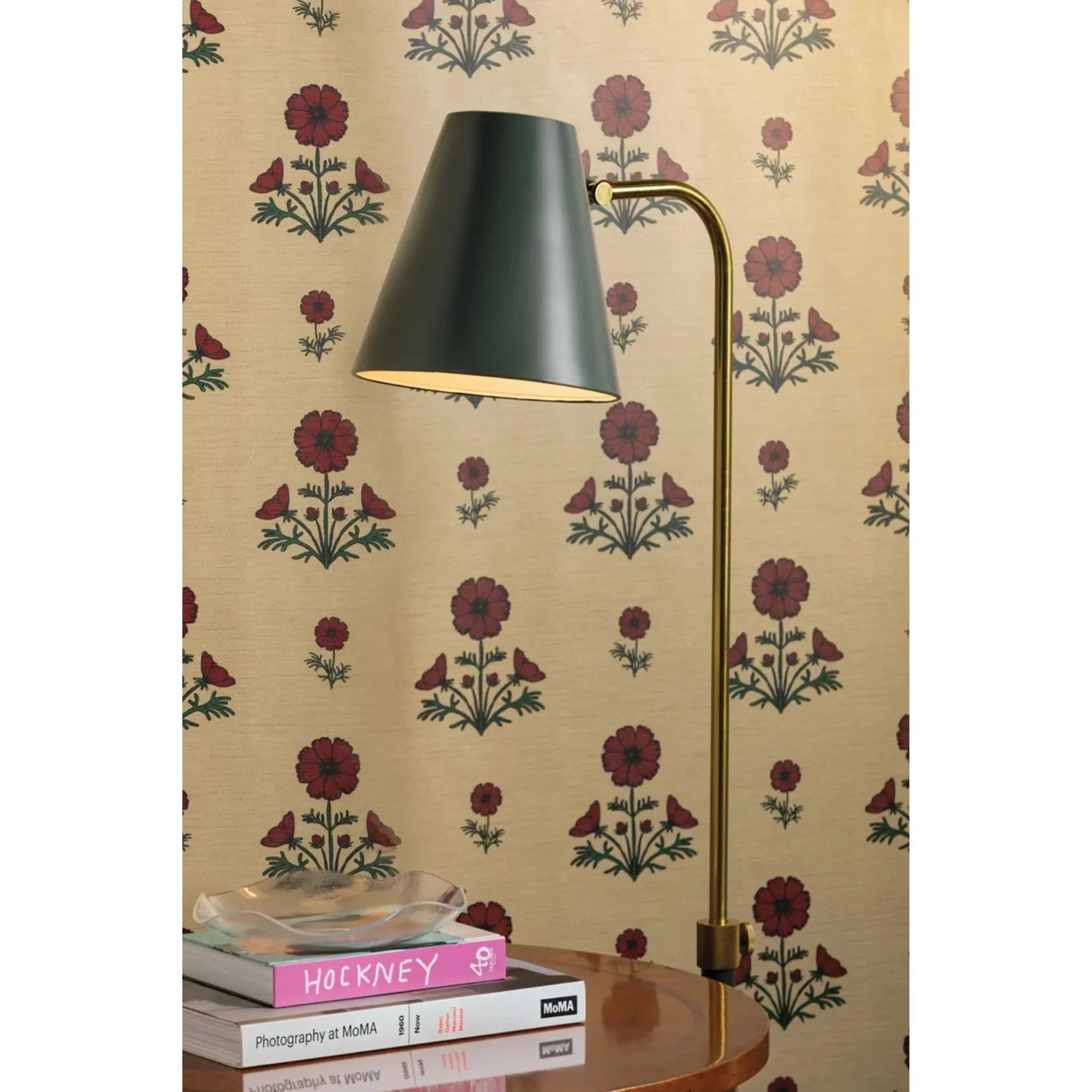 Georgann 52" Floor Lamp, Aged Brass/Soft Studio Green Finish