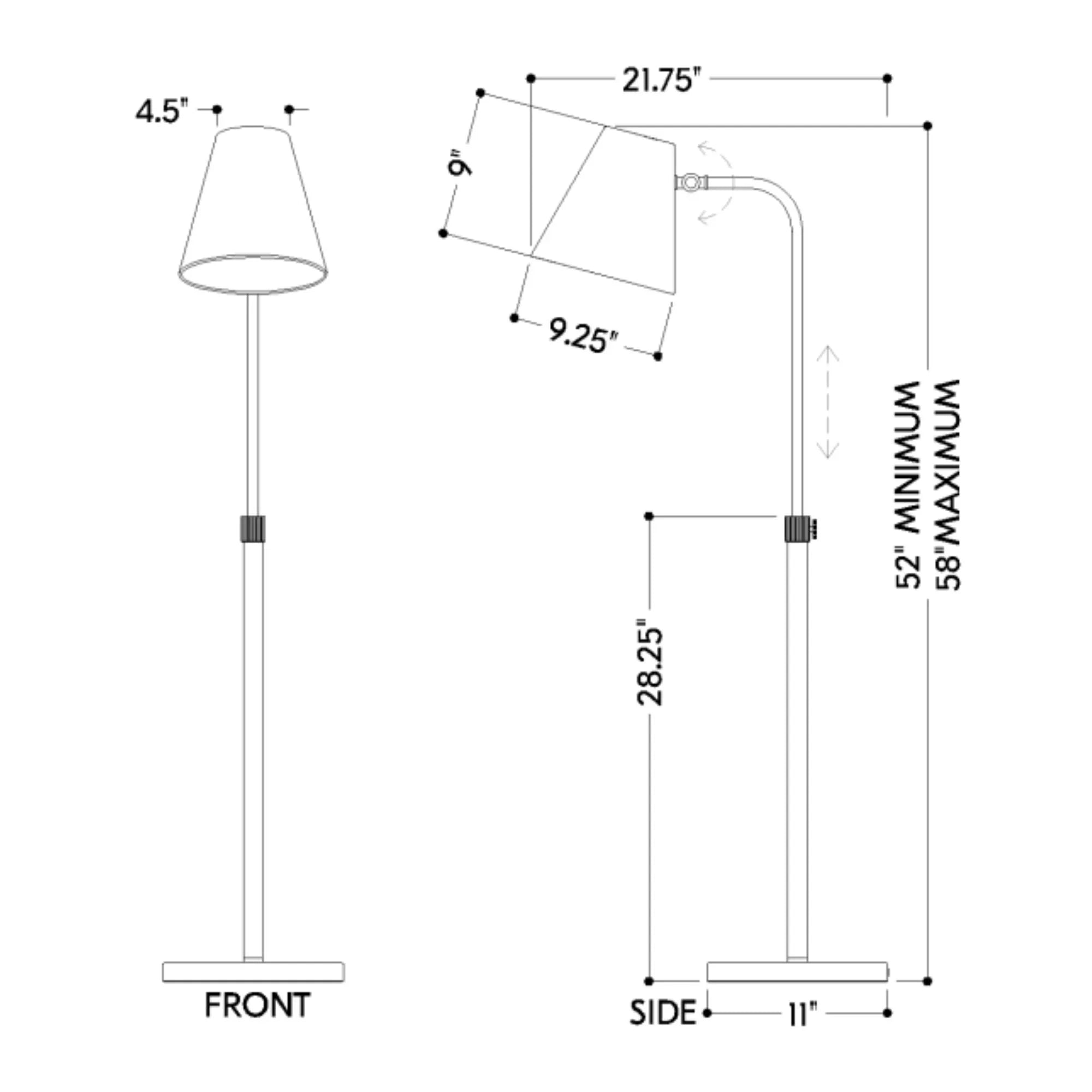 Georgann 52" Floor Lamp, Aged Brass/Soft Studio Green Finish