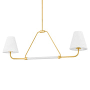 Mitzi - Georgann 48" 2-Light Linear Pendant, Aged Brass/Soft White Finish | Bees Lighting