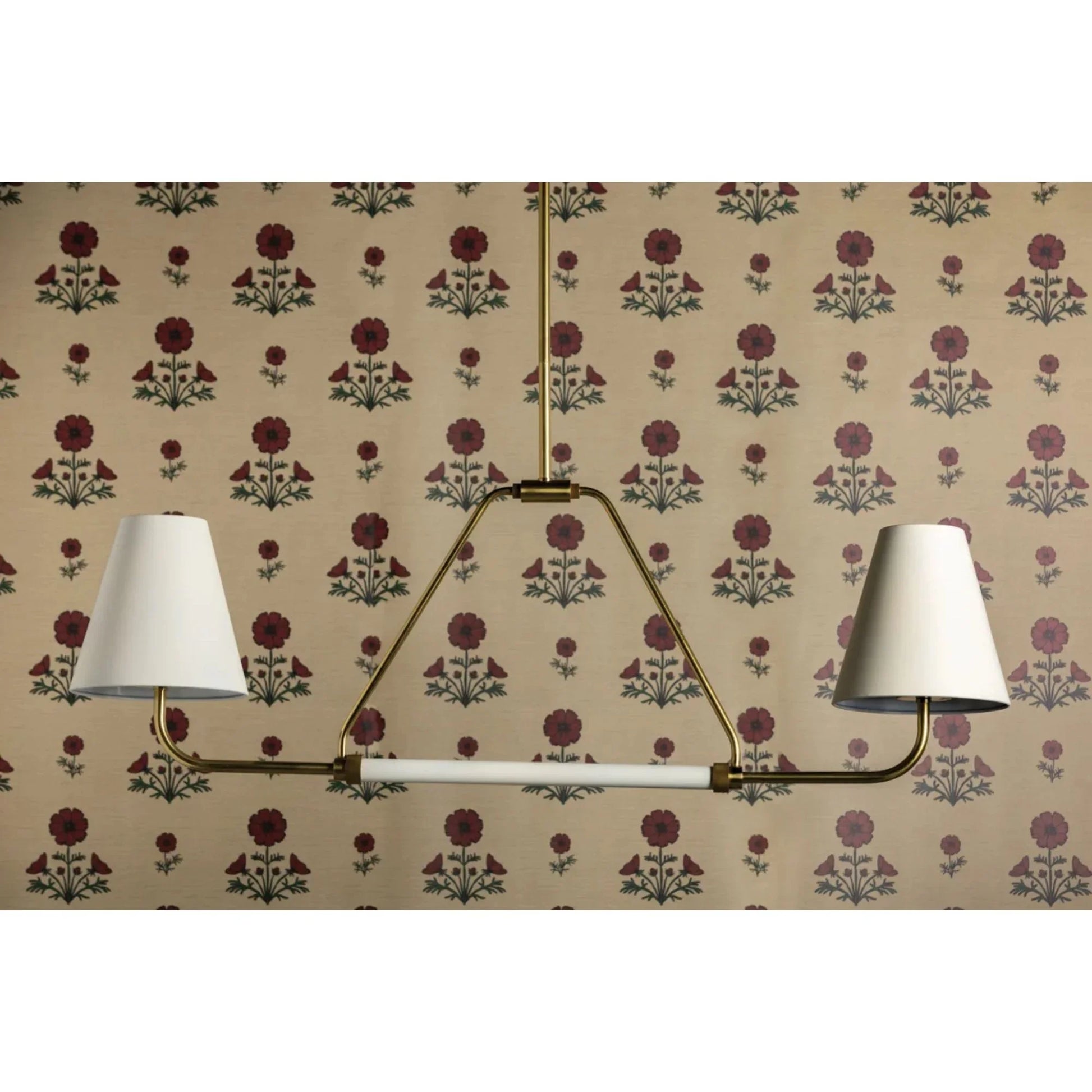 Mitzi - Georgann 48" 2-Light Linear Pendant, Aged Brass/Soft White Finish | Bees Lighting