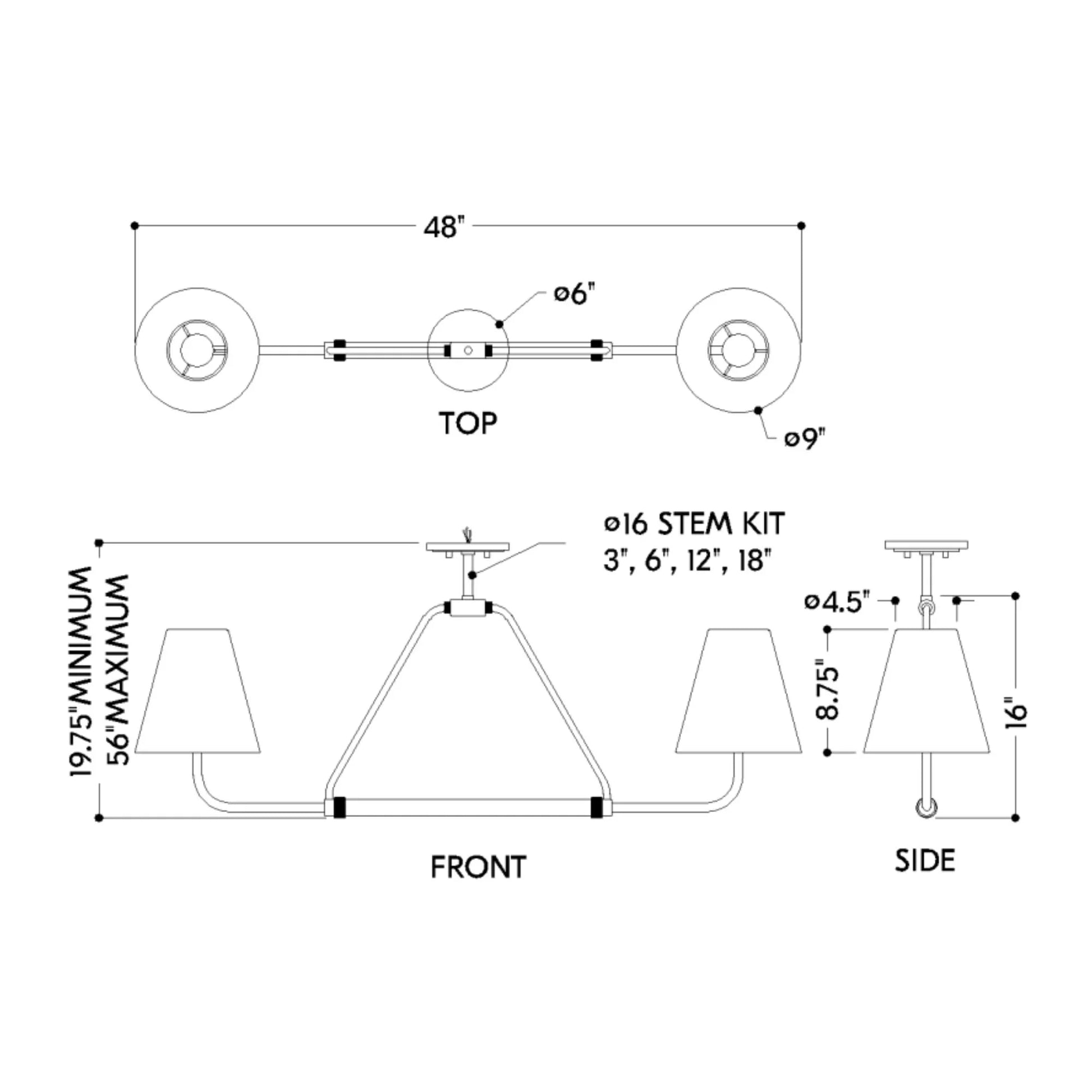 Mitzi - Georgann 48" 2-Light Linear Pendant, Aged Brass/Soft White Finish | Bees Lighting