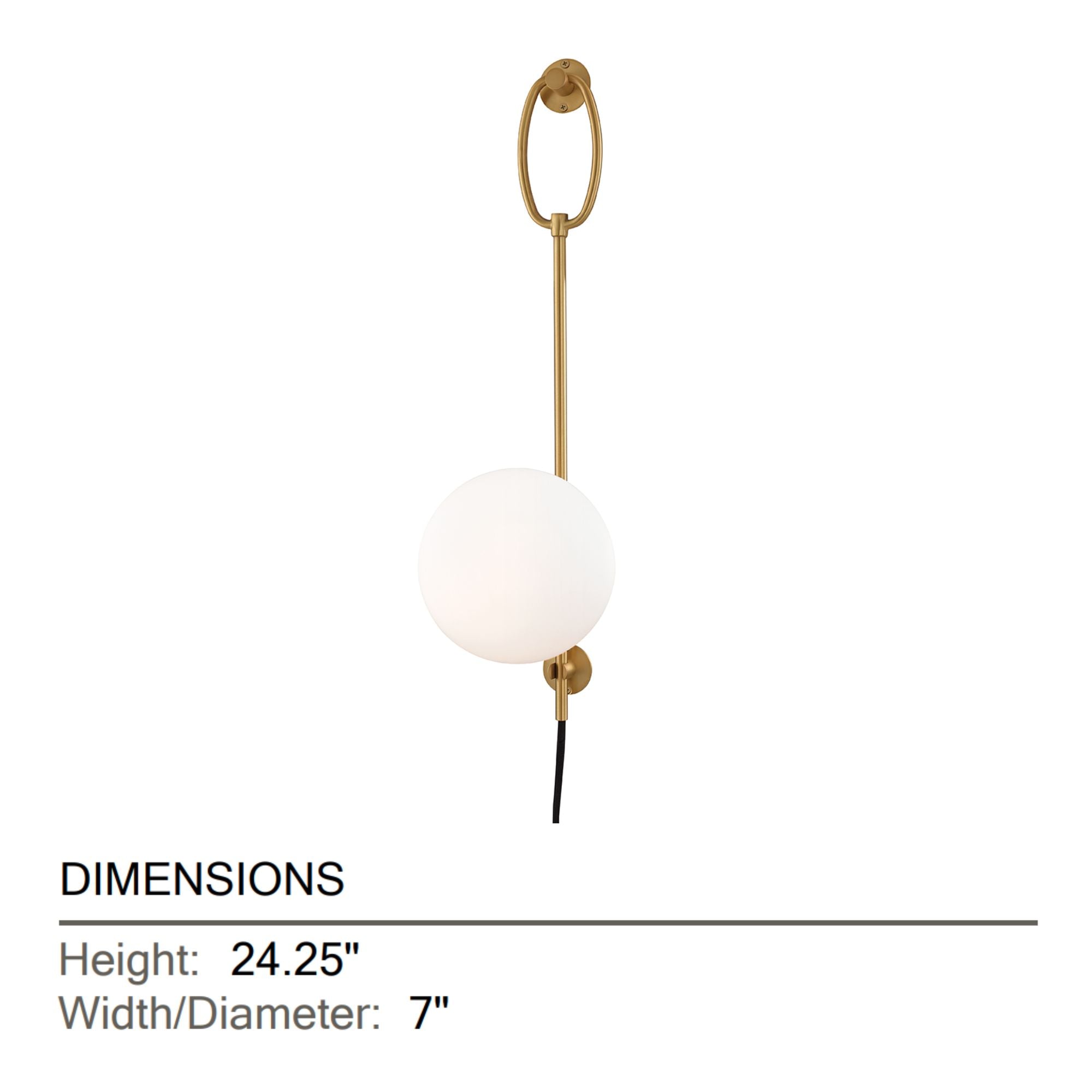 Gina 24" Wall Sconce, Aged Brass Finish