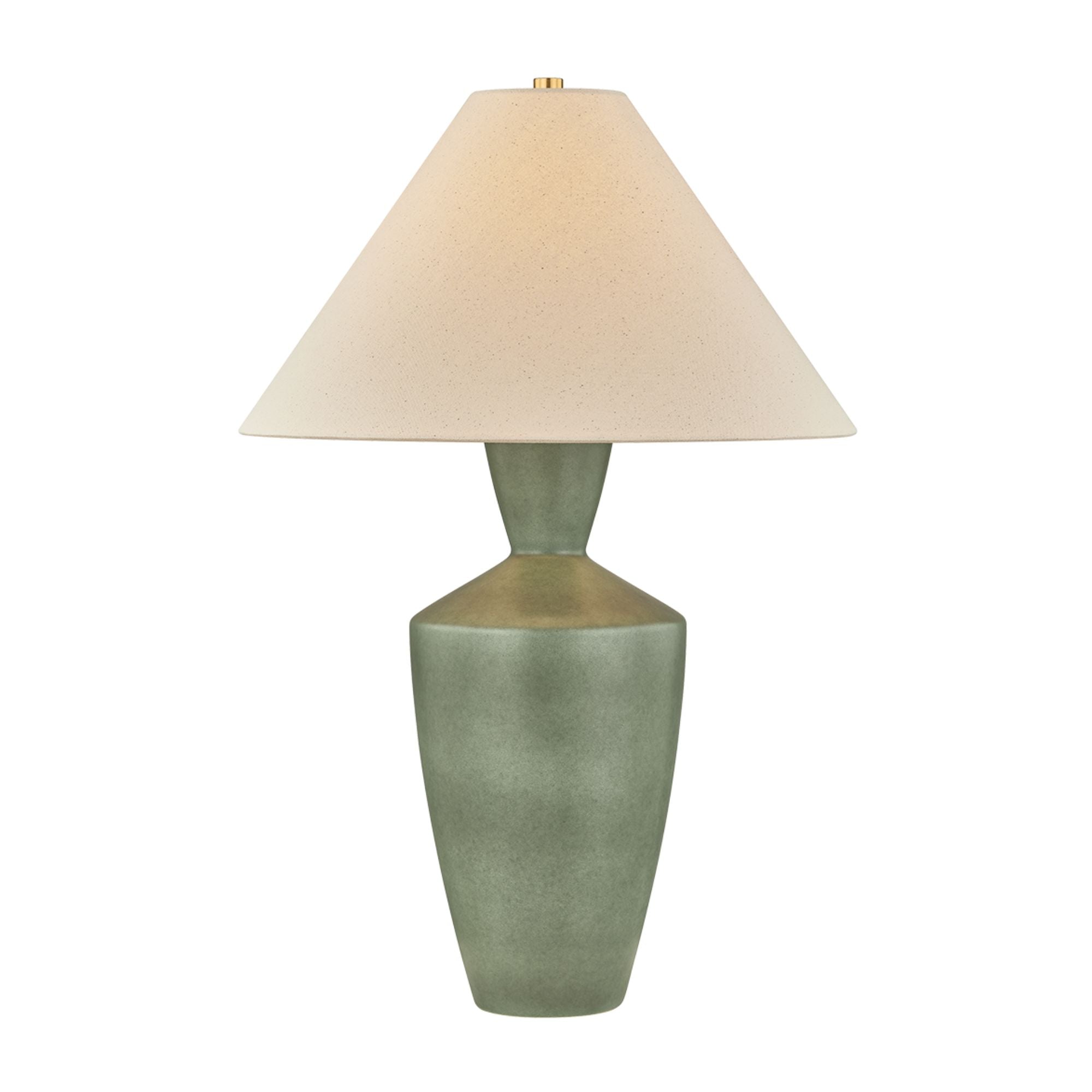 Mitzi Hartley 29 in. Table Lamp, Aged Brass with Ceramic Amphora & Wheat Linen Shade