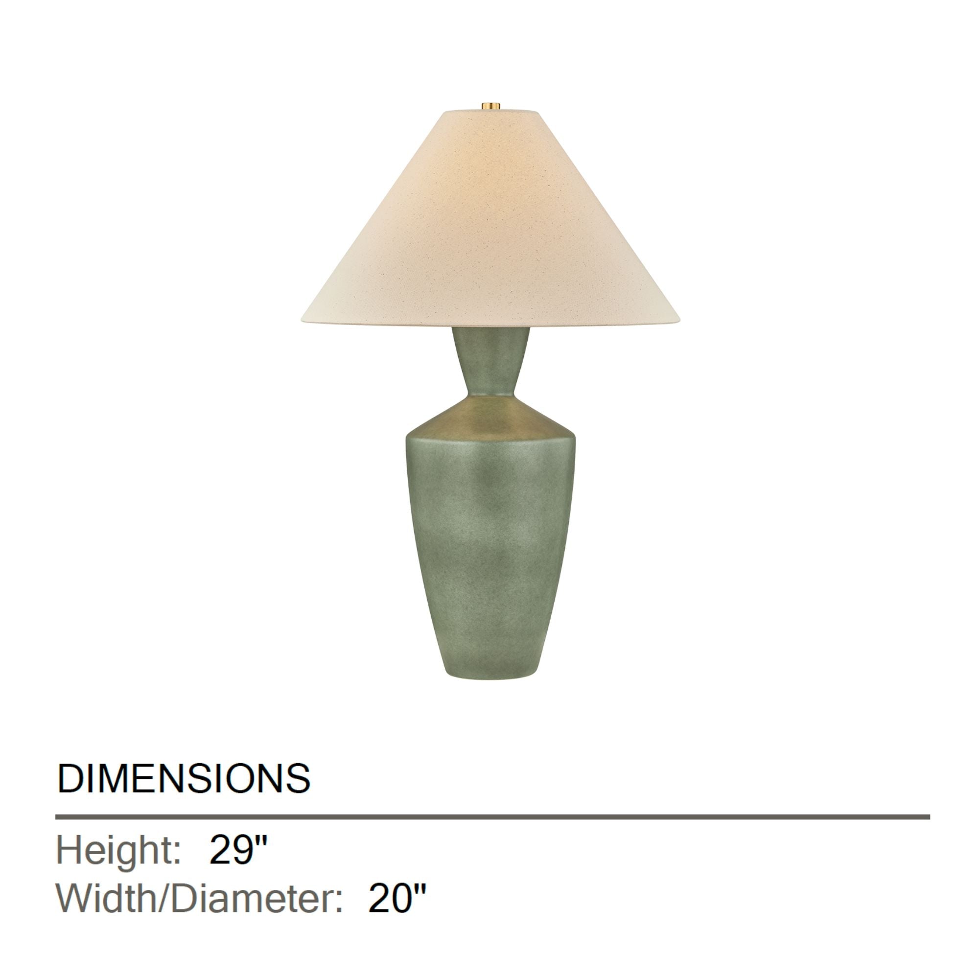 Mitzi Hartley 29 in. Table Lamp, Aged Brass with Ceramic Amphora & Wheat Linen Shade
