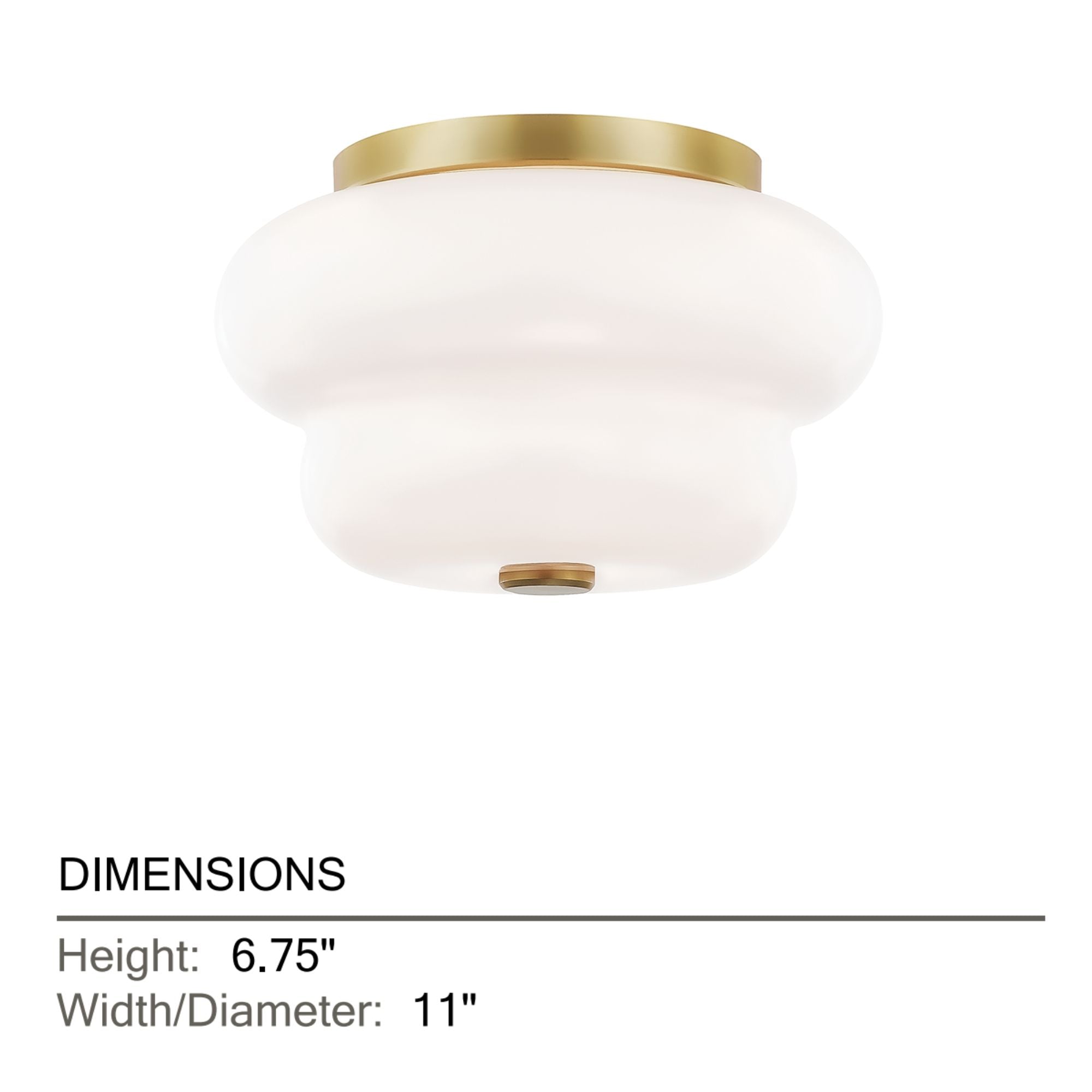 Hazel 11" 2-Light Flush Mount Light Brass Finish