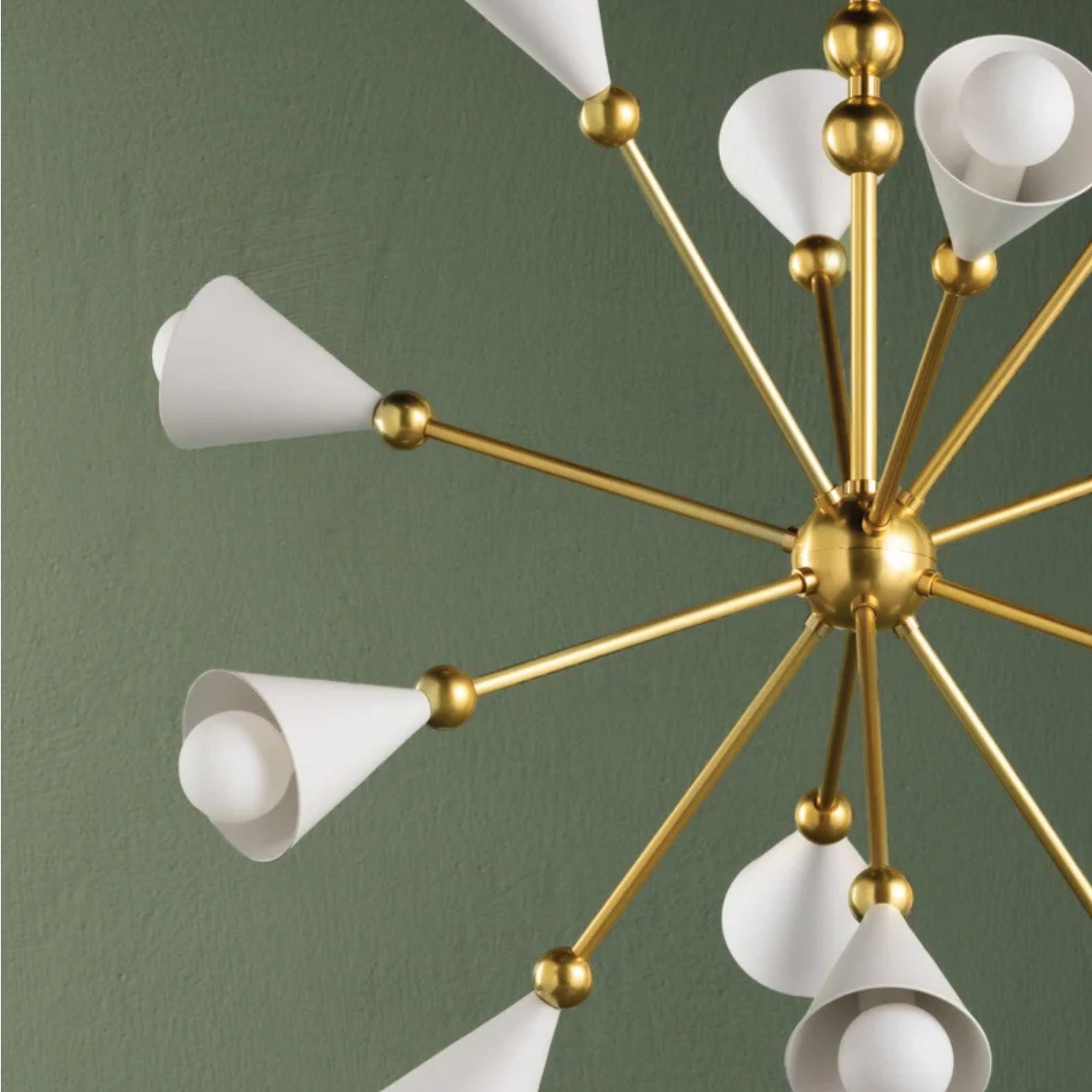 Hikari 28" 12-Light Chandelier, Aged Brass/Soft White Finish