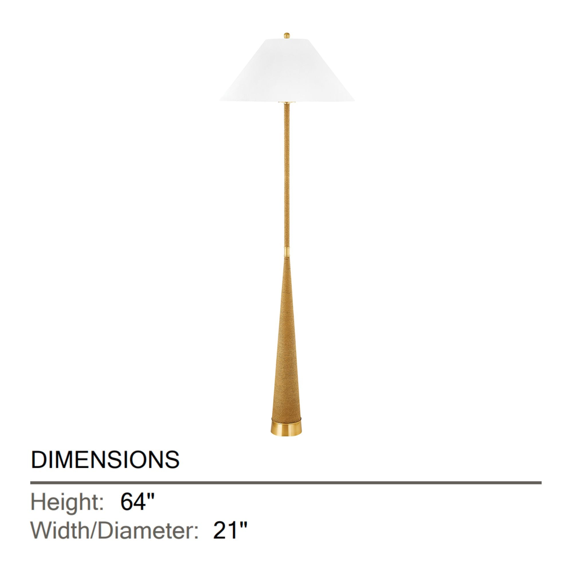 Indie 64" Floor Lamp, Aged Brass Finish