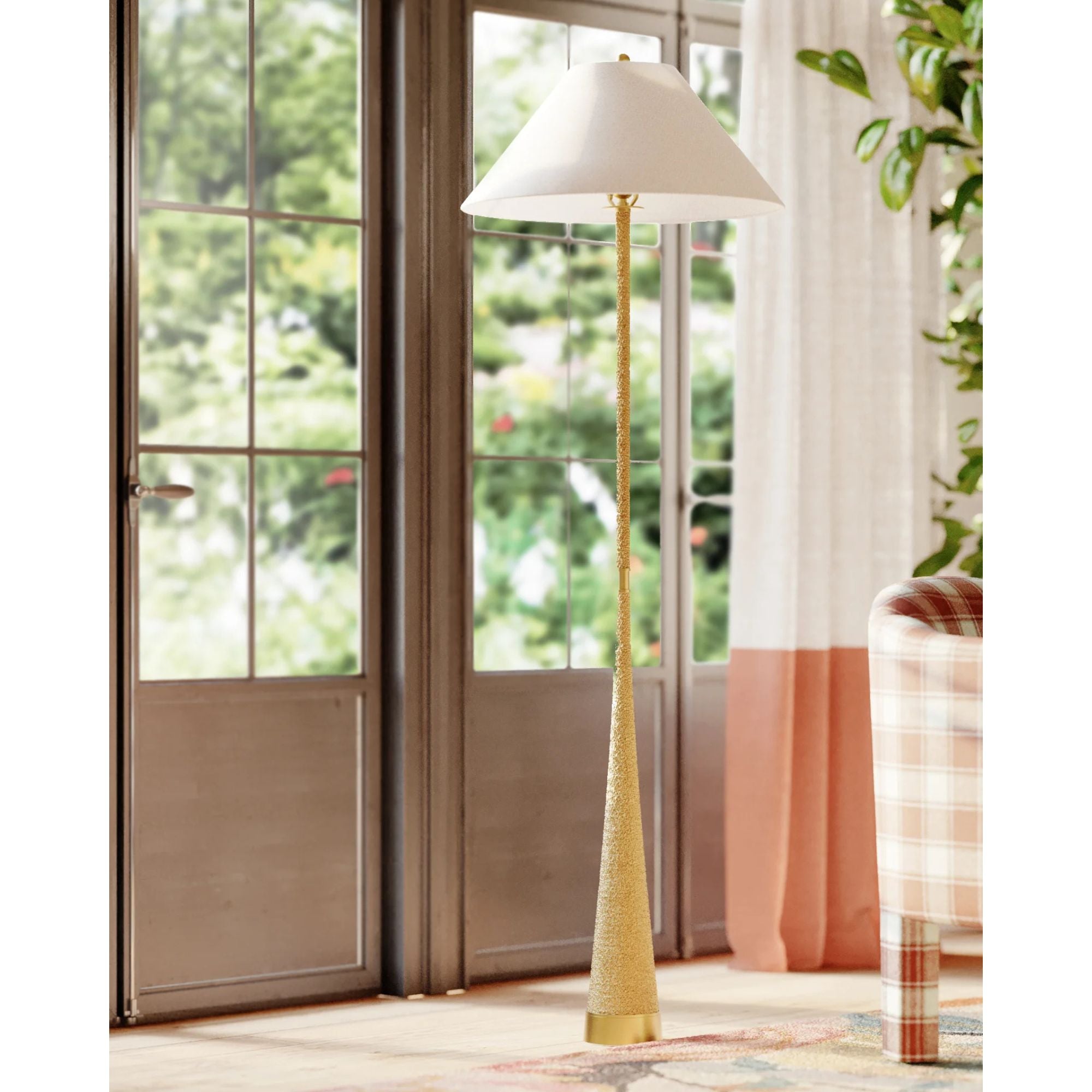 Indie 64" Floor Lamp, Aged Brass Finish