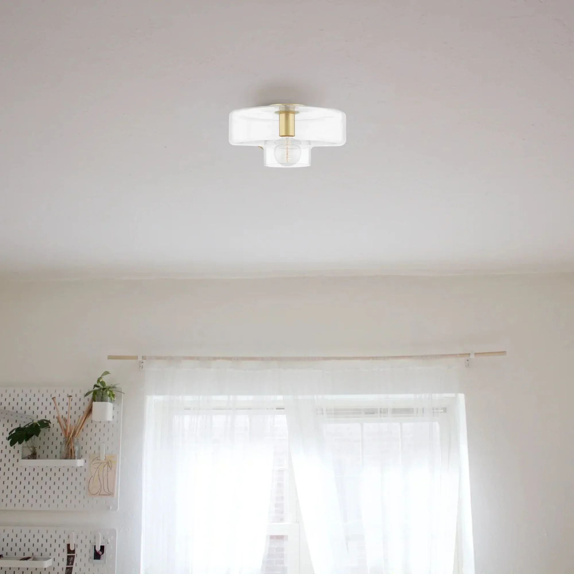 Iona 14" Flush Mount, Aged Brass Finish