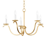 Jaclin 26" 5-Light Chandelier, Gold Leaf Finish