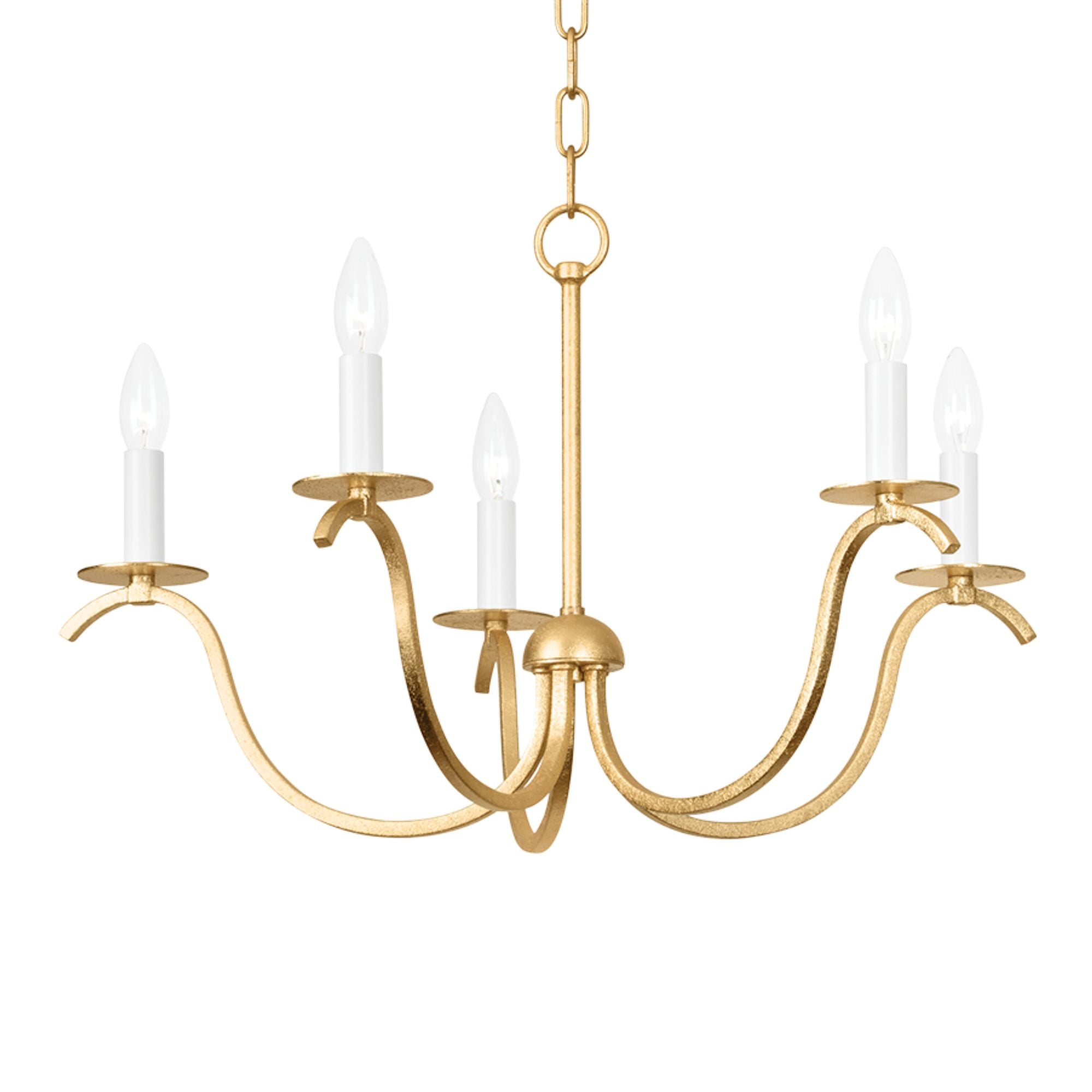 Jaclin 26" 5-Light Chandelier, Gold Leaf Finish