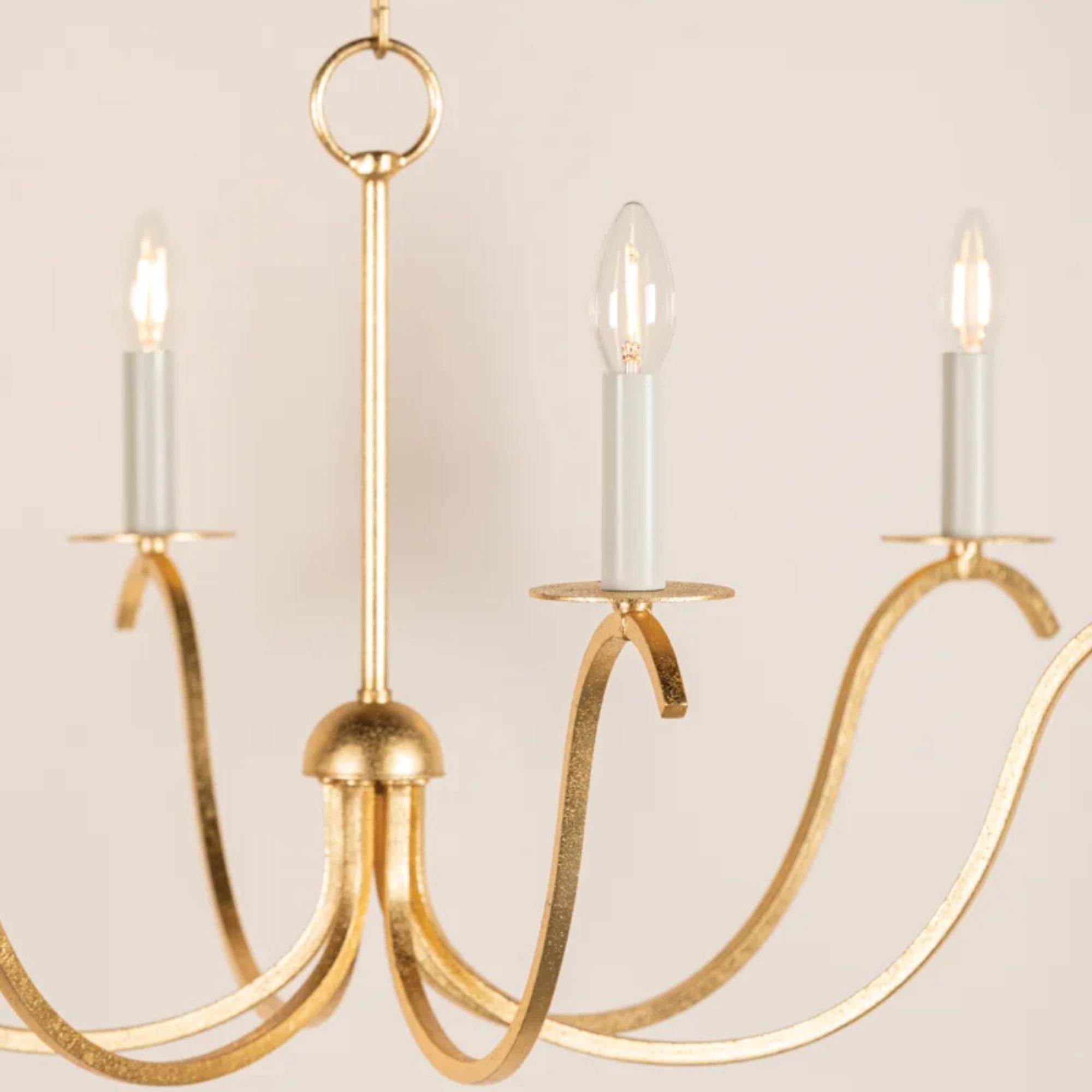 Jaclin 35" 6-Light Chandelier, Gold Leaf Finish