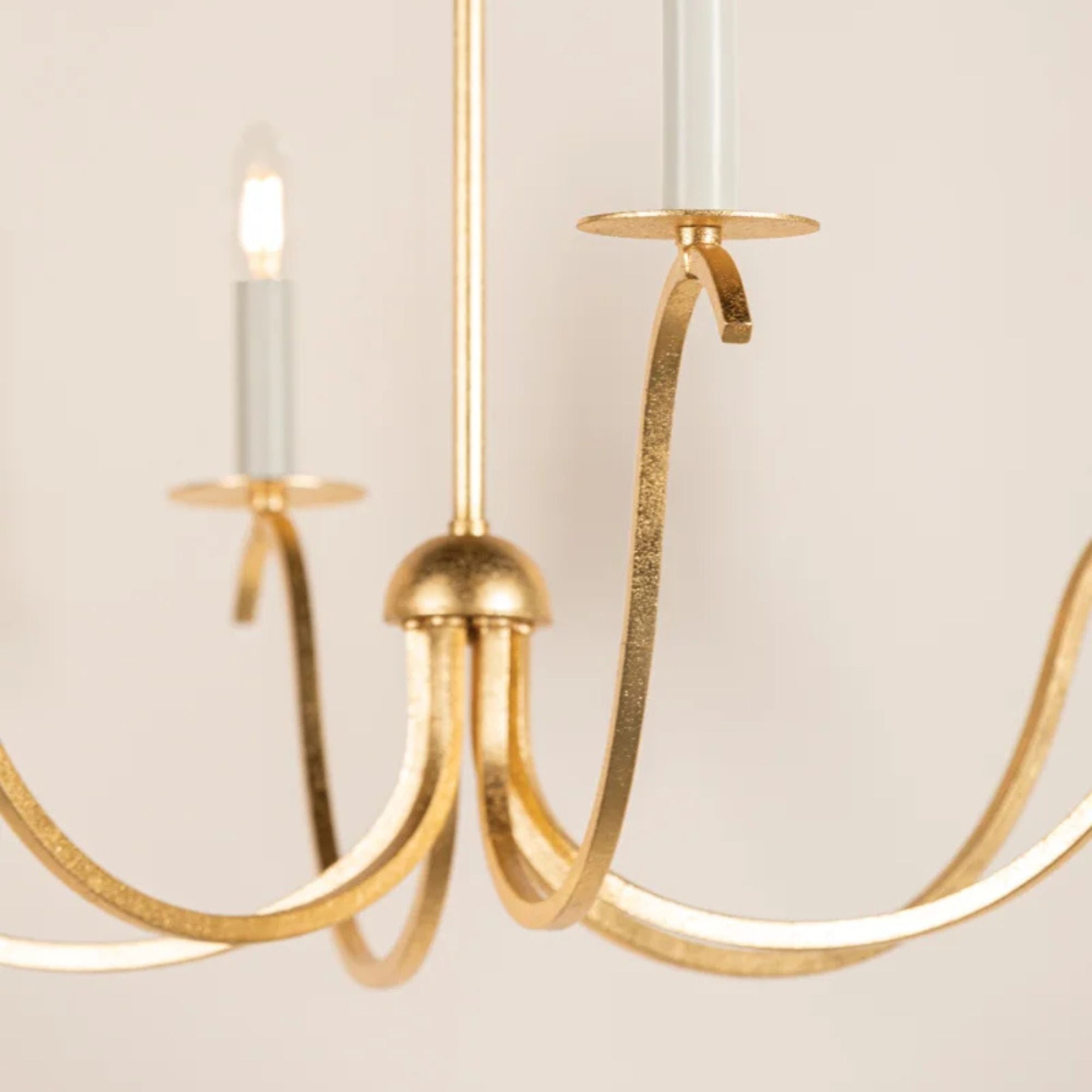 Jaclin 35" 6-Light Chandelier, Gold Leaf Finish