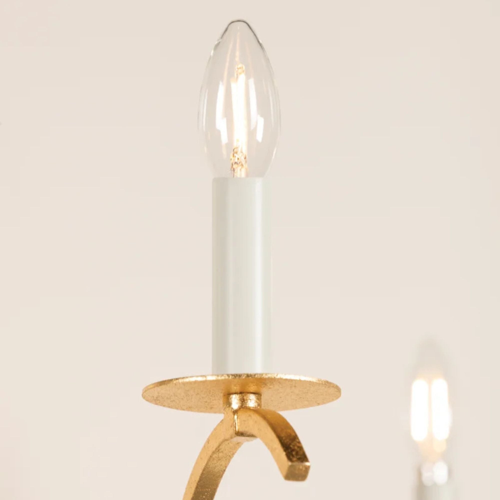 Jaclin 35" 6-Light Chandelier, Gold Leaf Finish