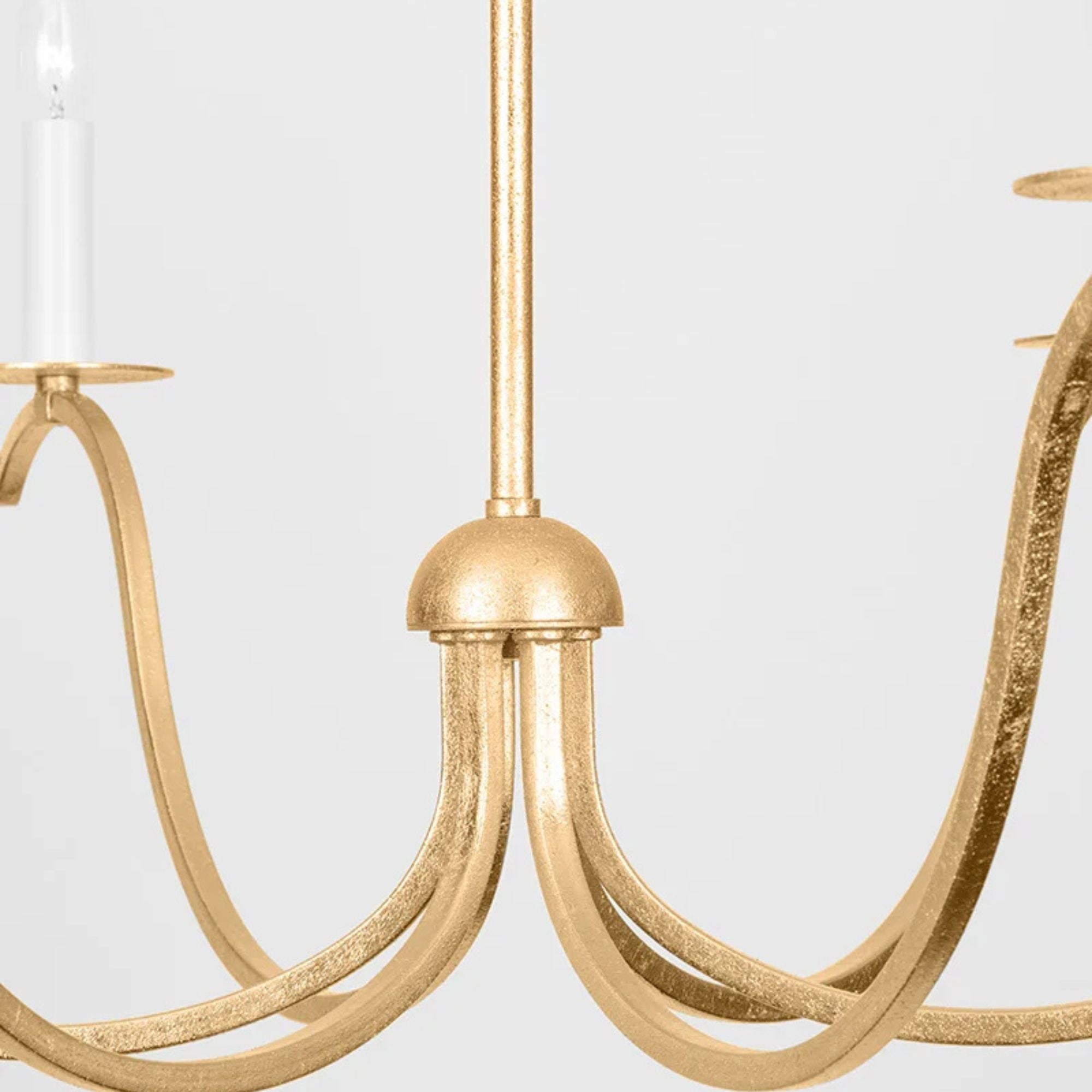 Jaclin 35" 6-Light Chandelier, Gold Leaf Finish