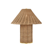 Mitzi Jeanette Table Lamp, 21.5 in. Height, Aged Brass with Natural Woven Shade