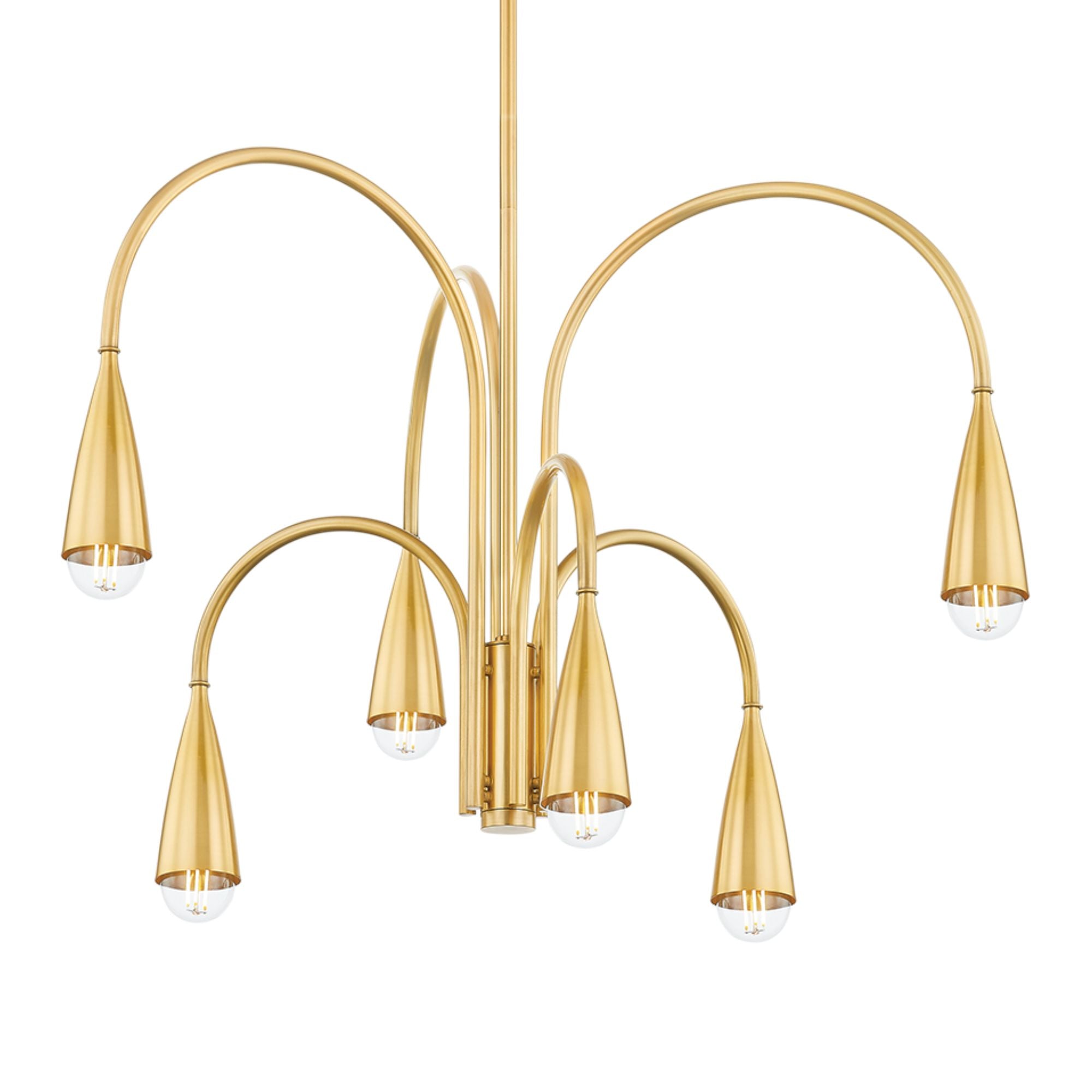 Jenica 28" 6-Light Chandelier, Aged Brass Finish