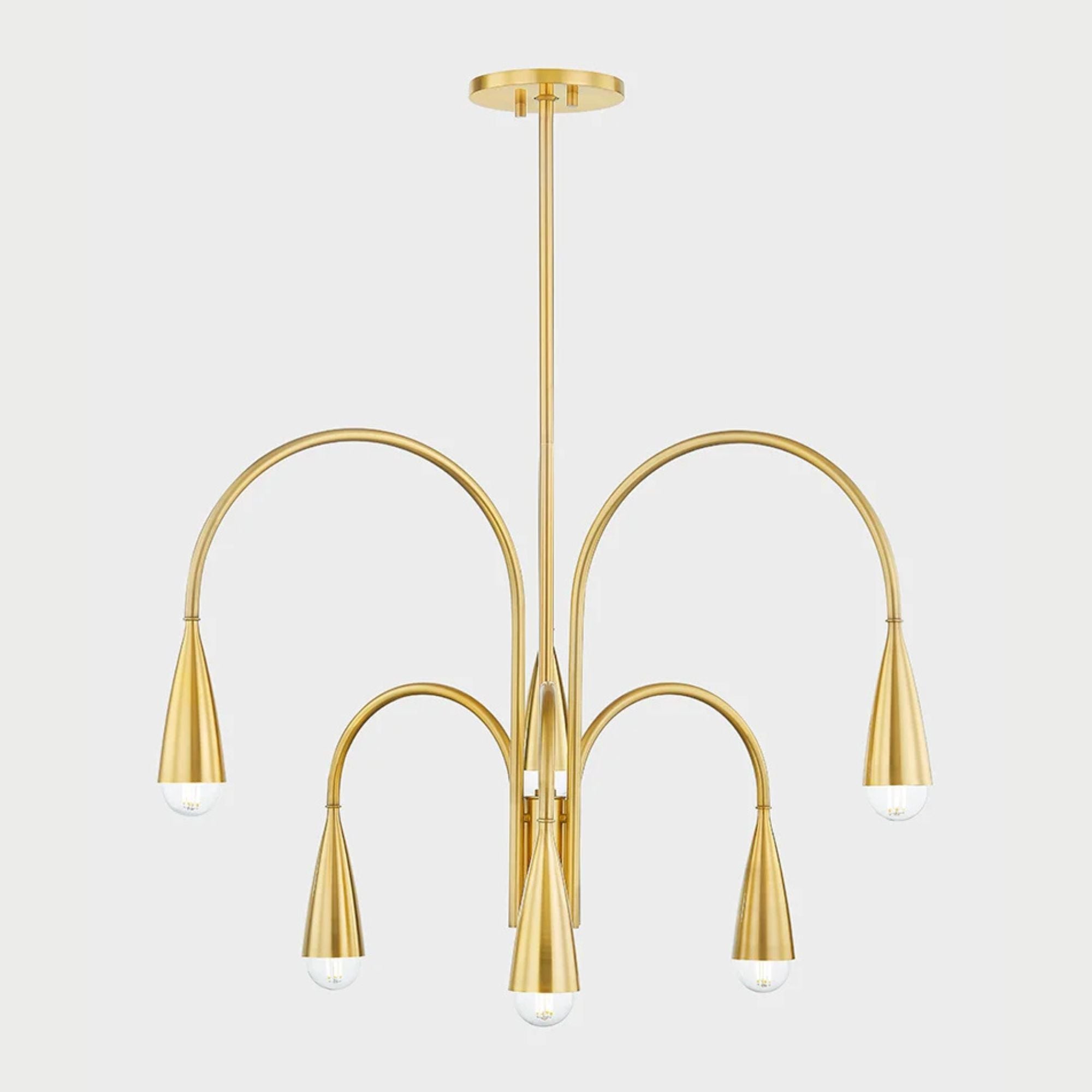 Jenica 28" 6-Light Chandelier, Aged Brass Finish