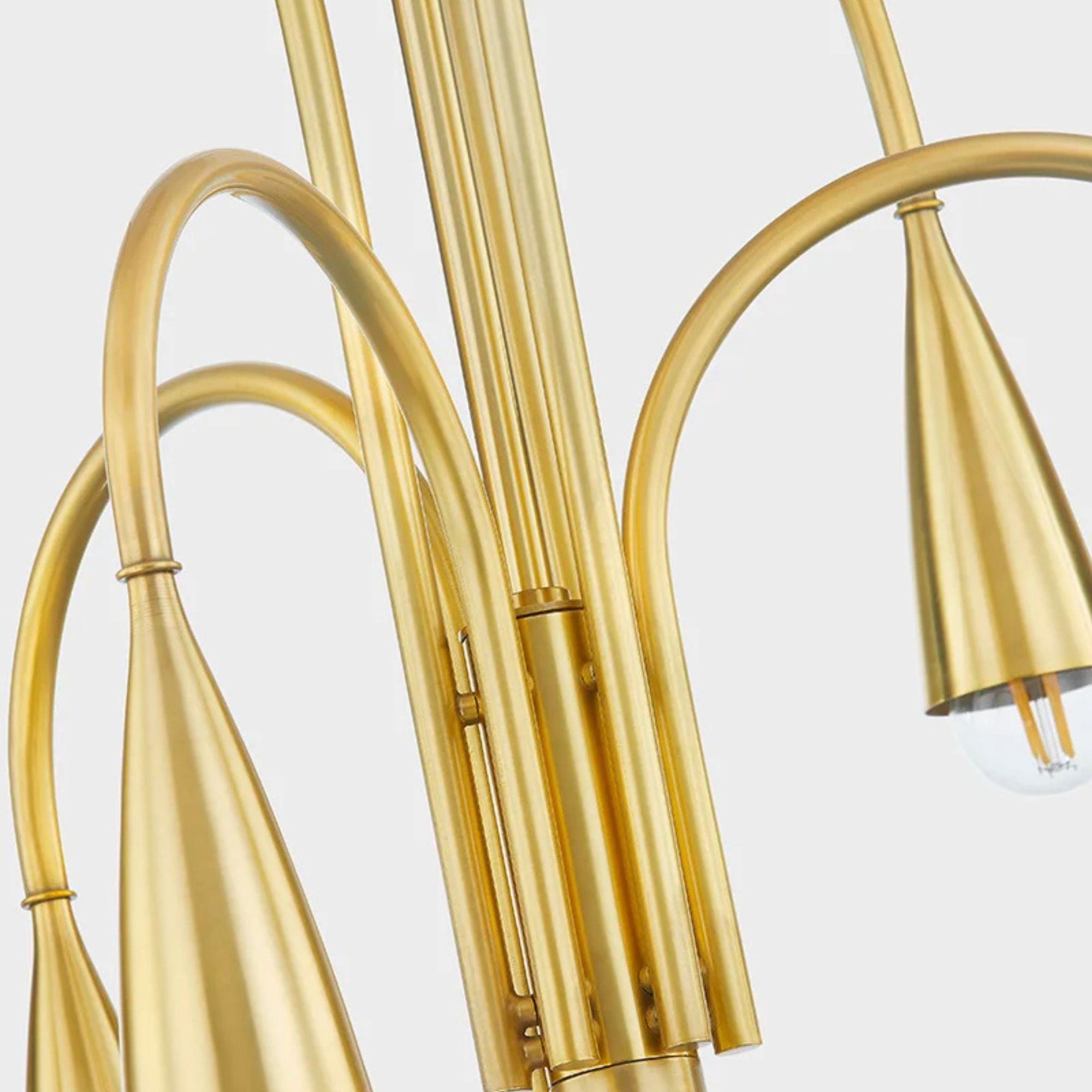 Jenica 28" 6-Light Chandelier, Aged Brass Finish