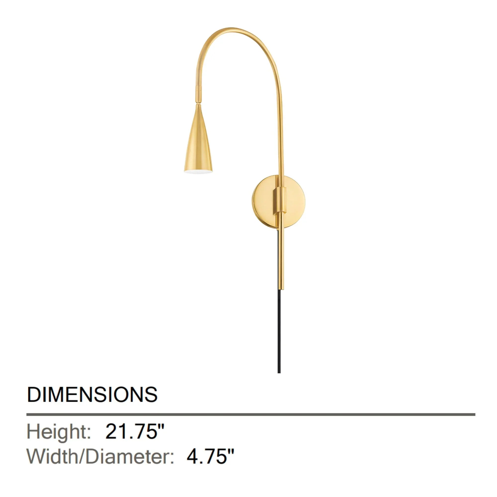 Jenica 22" Wall Sconce, Aged Brass Finish