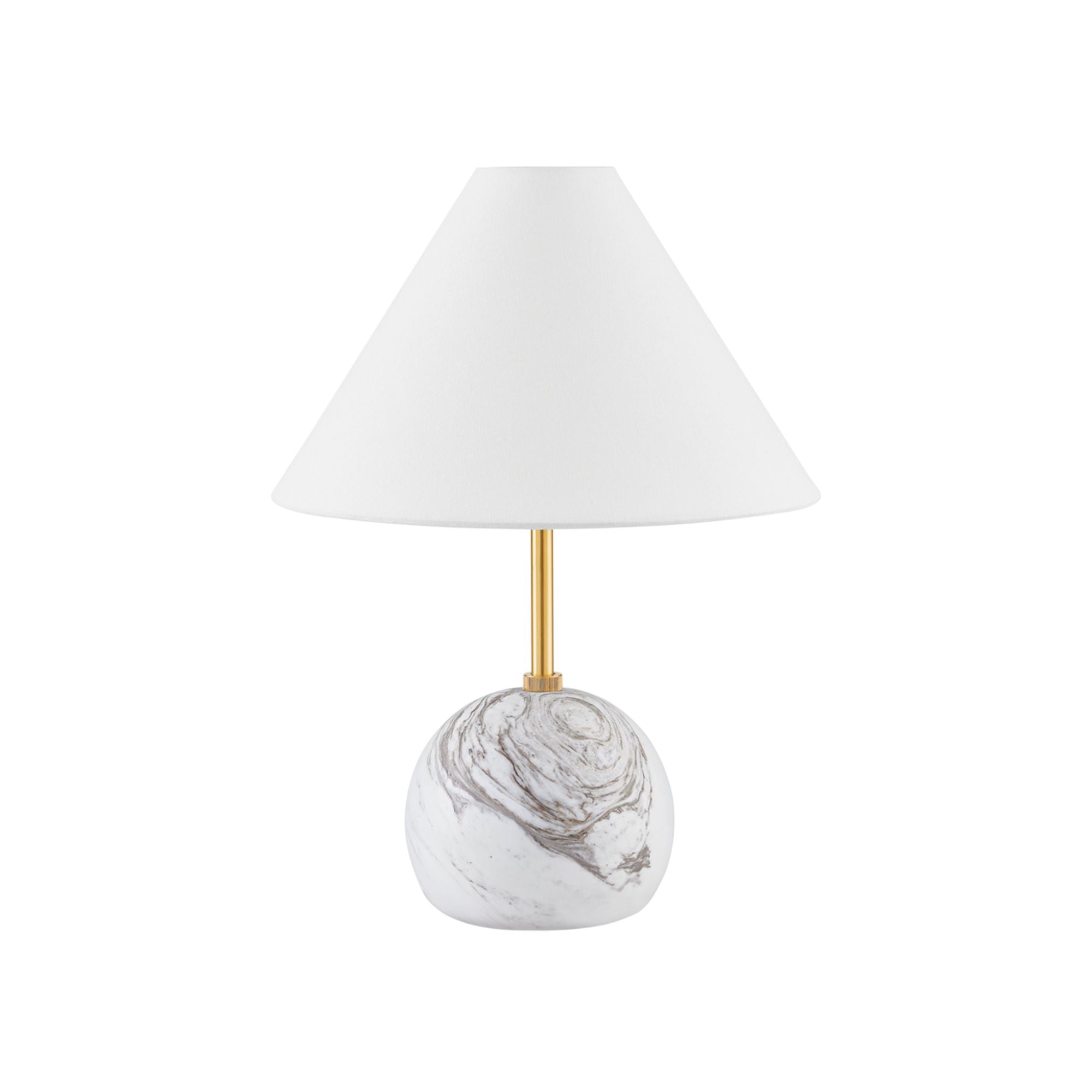 Jewel 16" Table Lamp, Aged Brass Finish