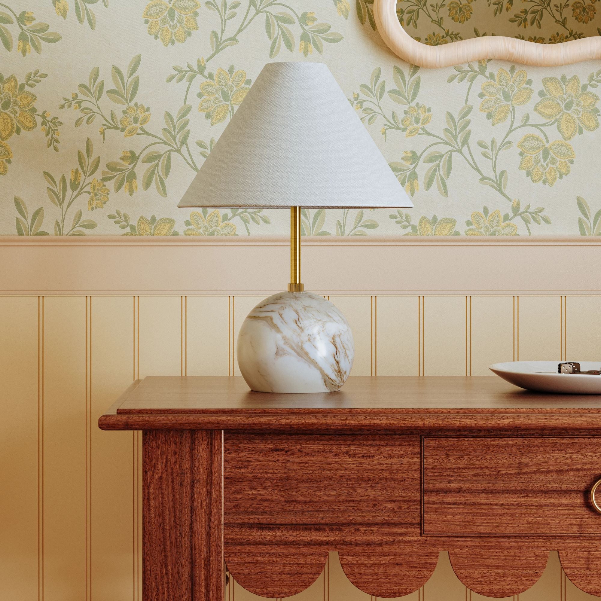 Jewel 16" Table Lamp, Aged Brass Finish