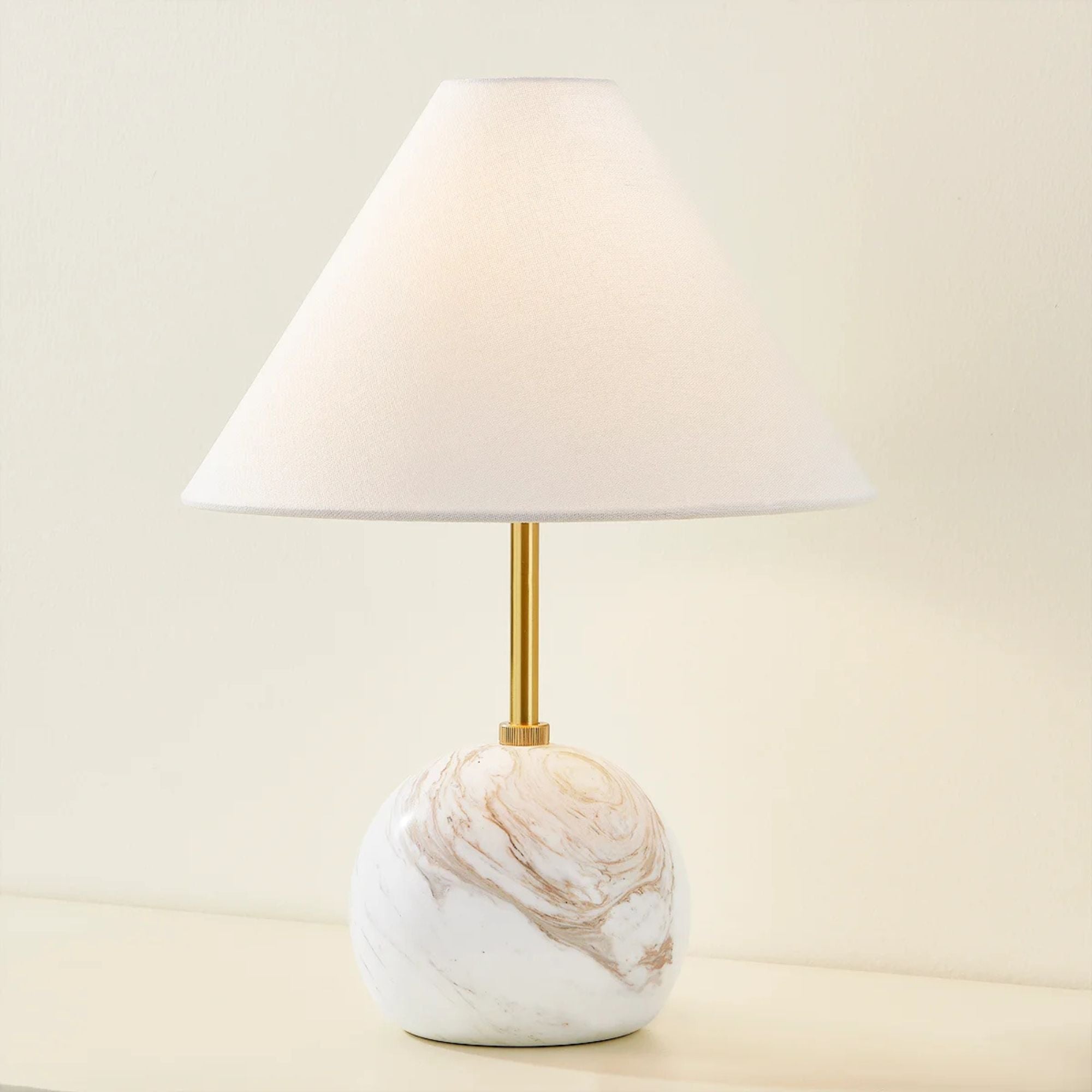 Jewel 16" Table Lamp, Aged Brass Finish