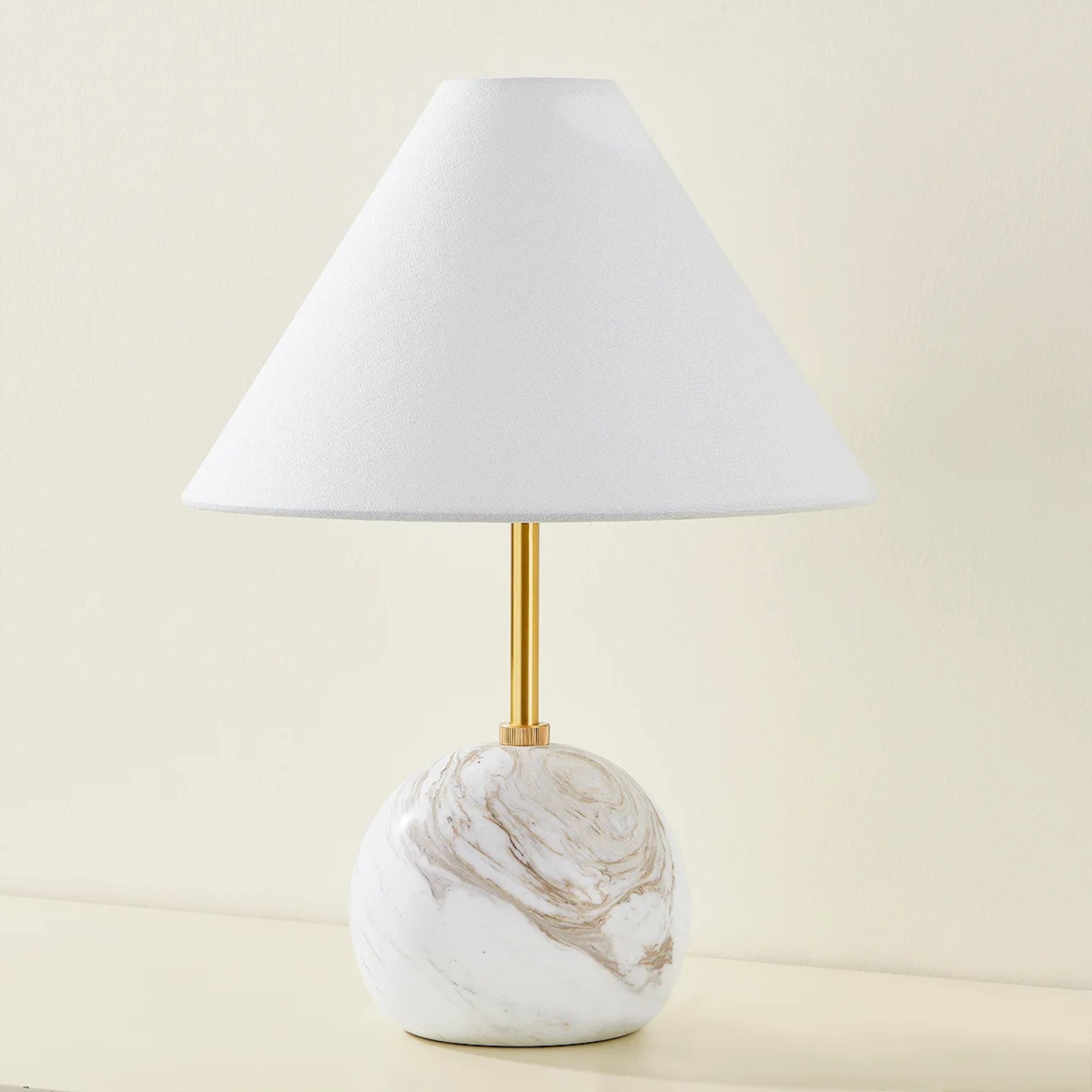 Jewel 16" Table Lamp, Aged Brass Finish