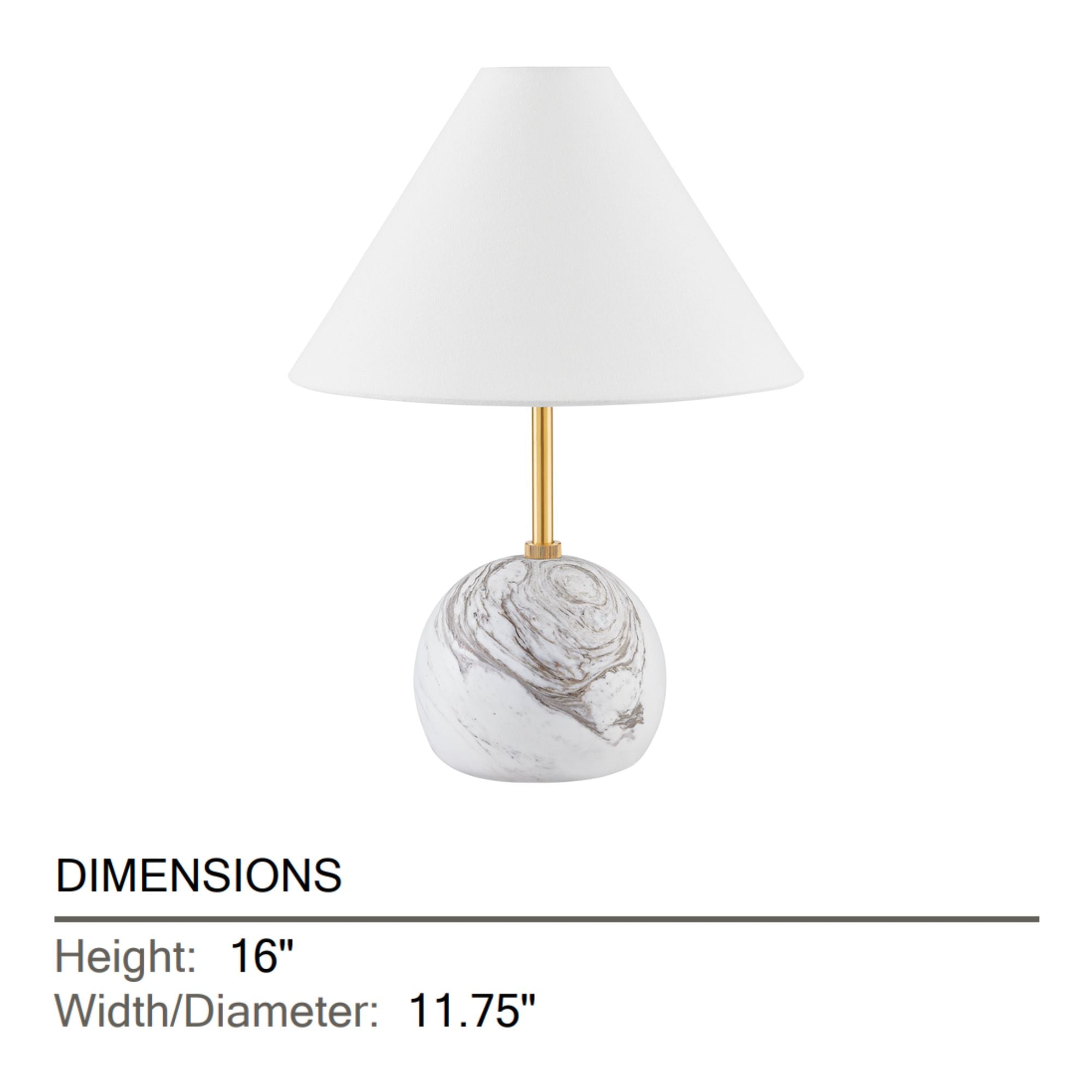 Jewel 16" Table Lamp, Aged Brass Finish