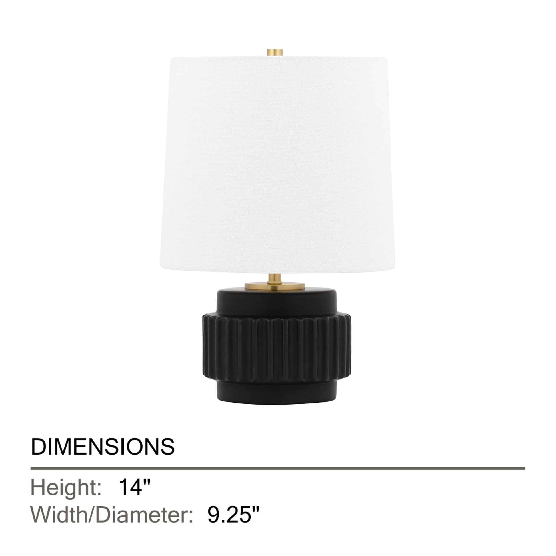 Mitzi - Kalani 14" Table Lamp, Matte Black Finish | Bees Lighting