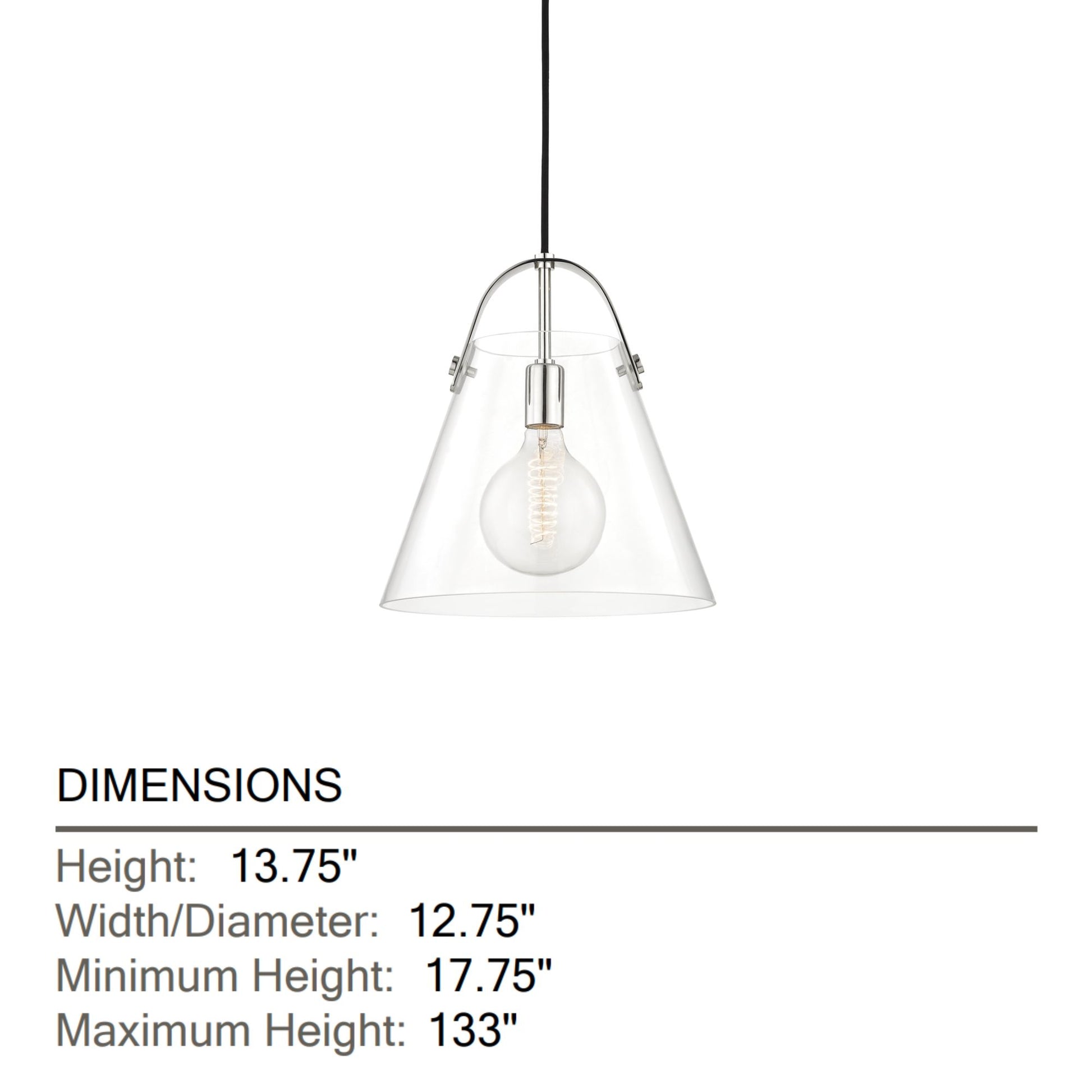 Mitzi - Karin 13" Pendant Light Polished Nickel Finish | Bees Lighting