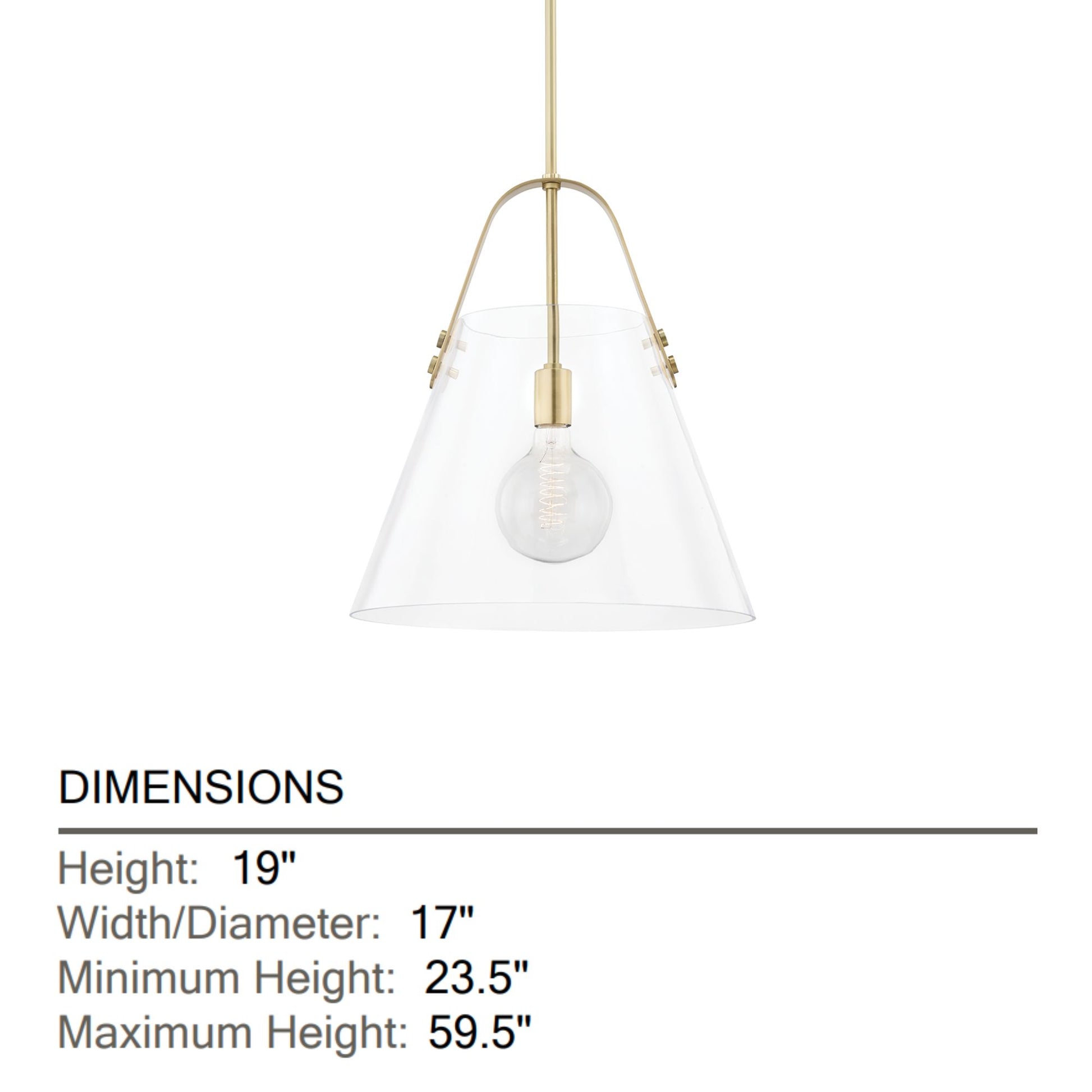 Mitzi - Karin 17" Pendant Light Brass Finish | Bees Lighting