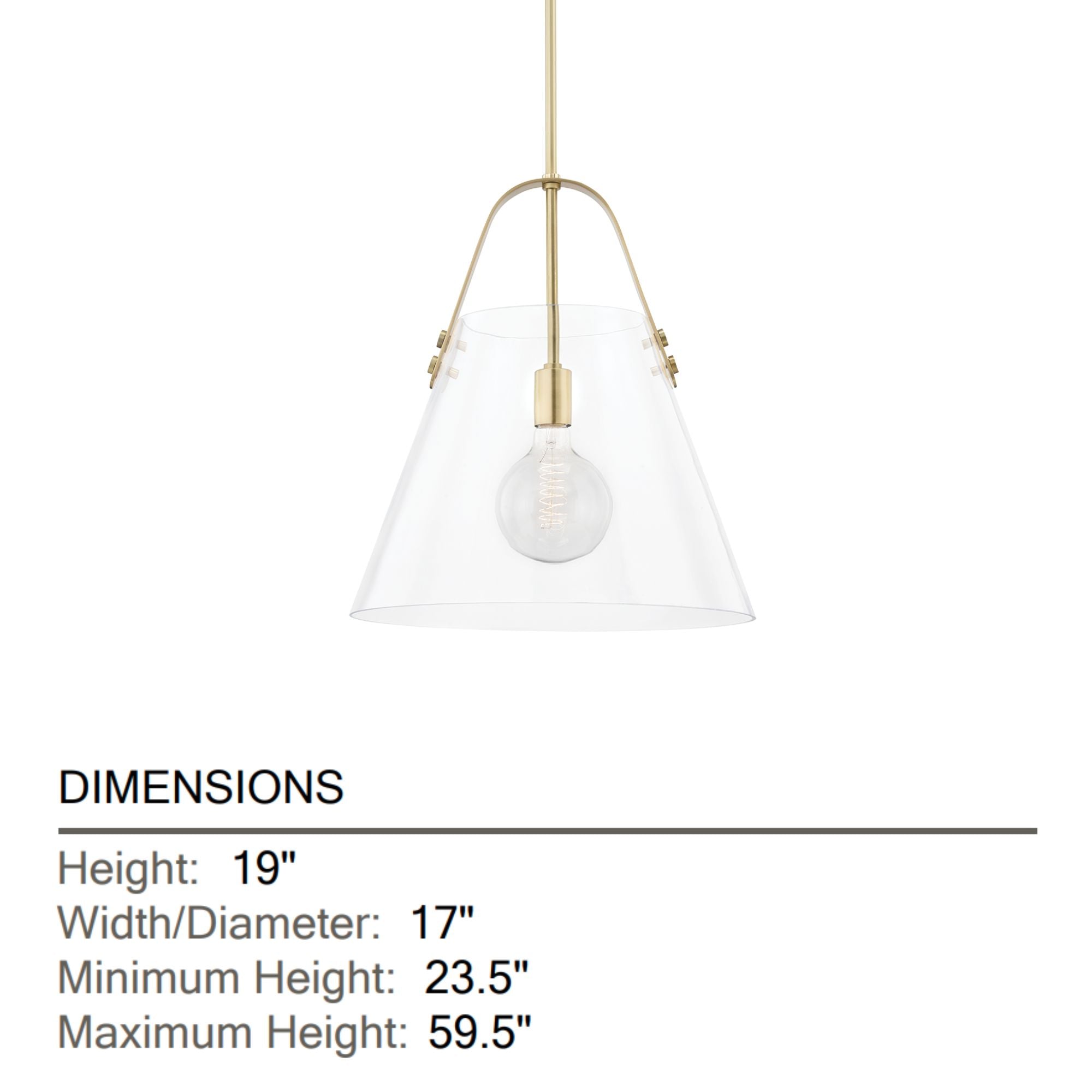 Mitzi - Karin 17" Pendant Light Brass Finish | Bees Lighting