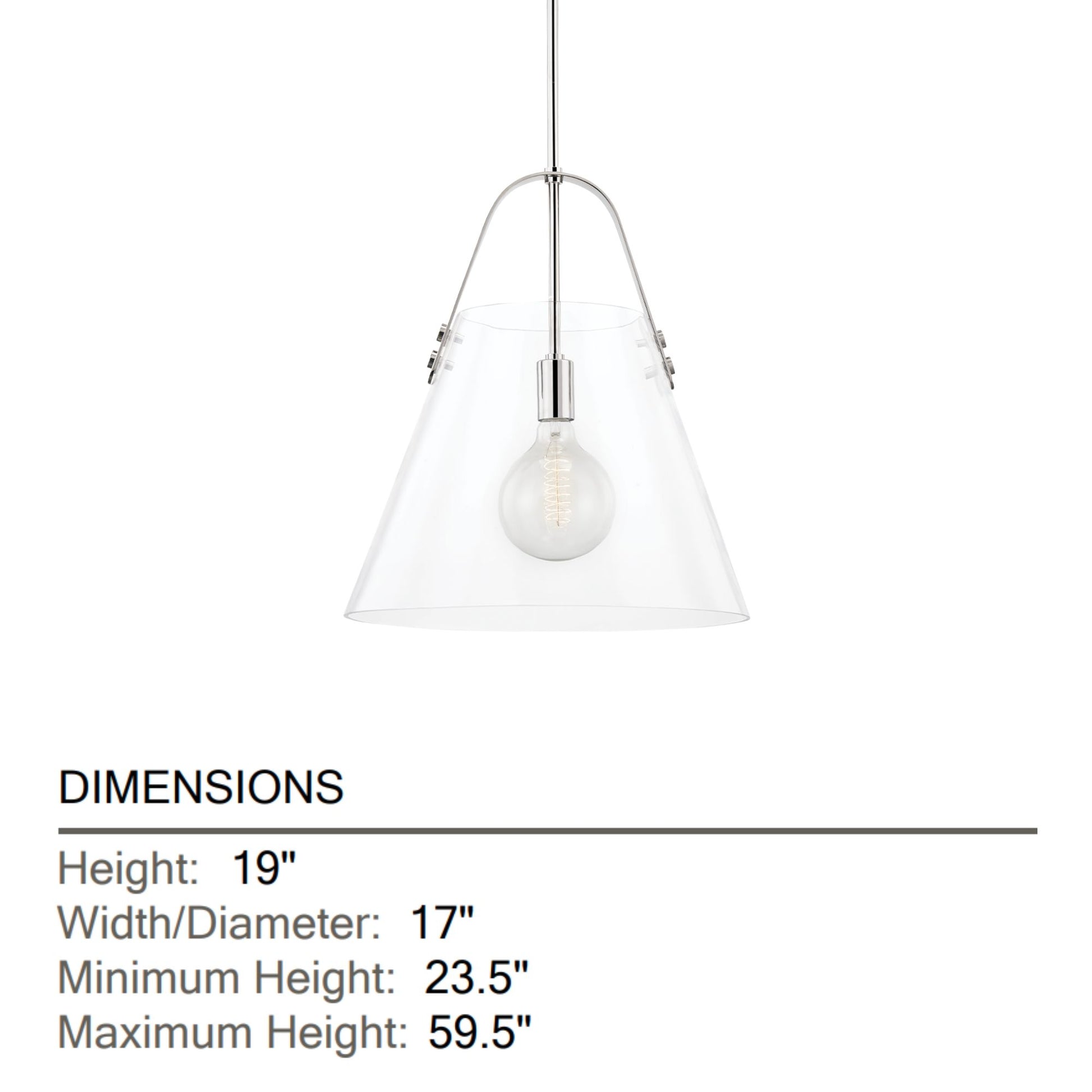 Mitzi - Karin 17" Pendant Light Polished Nickel Finish | Bees Lighting
